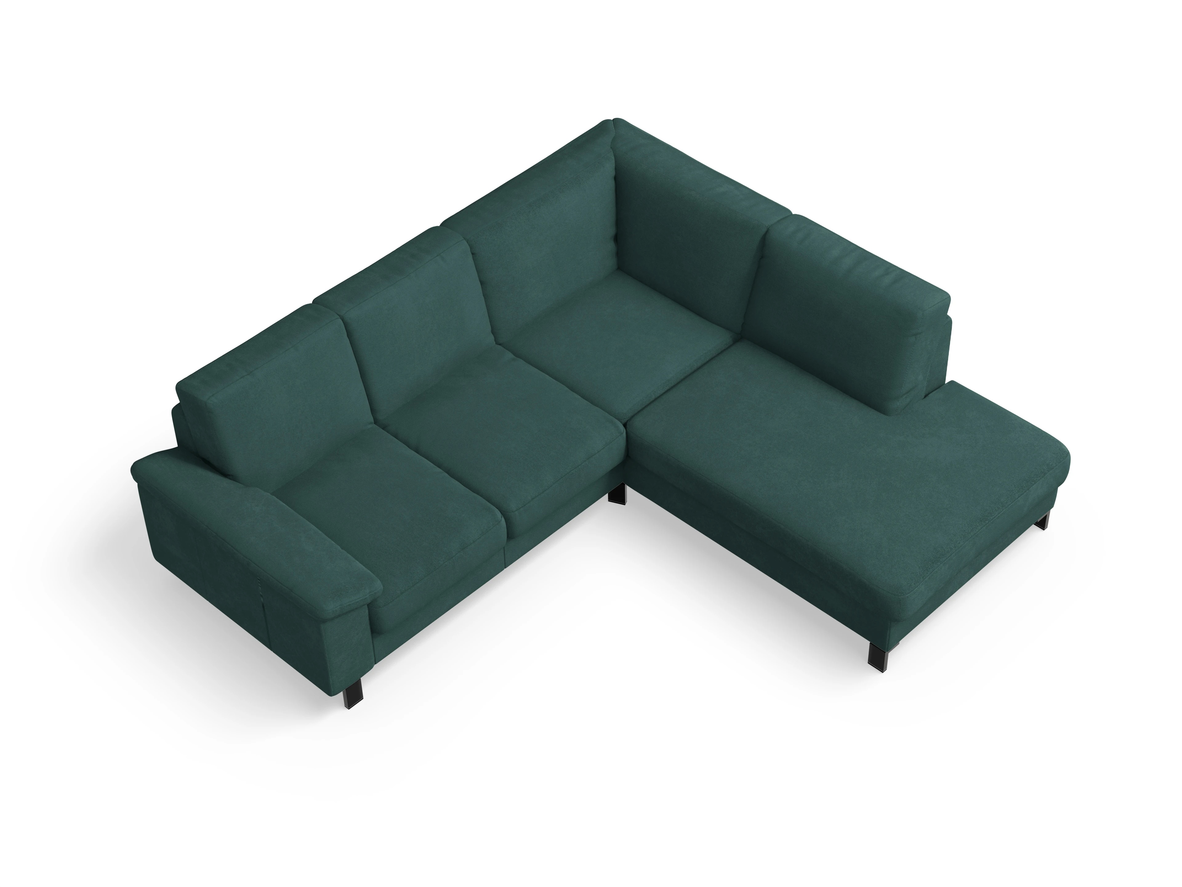 Casco Ecksofa UM Small R Ansicht des Produktes Casco 2.0 Ecksofa rechts Abschluss offen in Stoff Grün