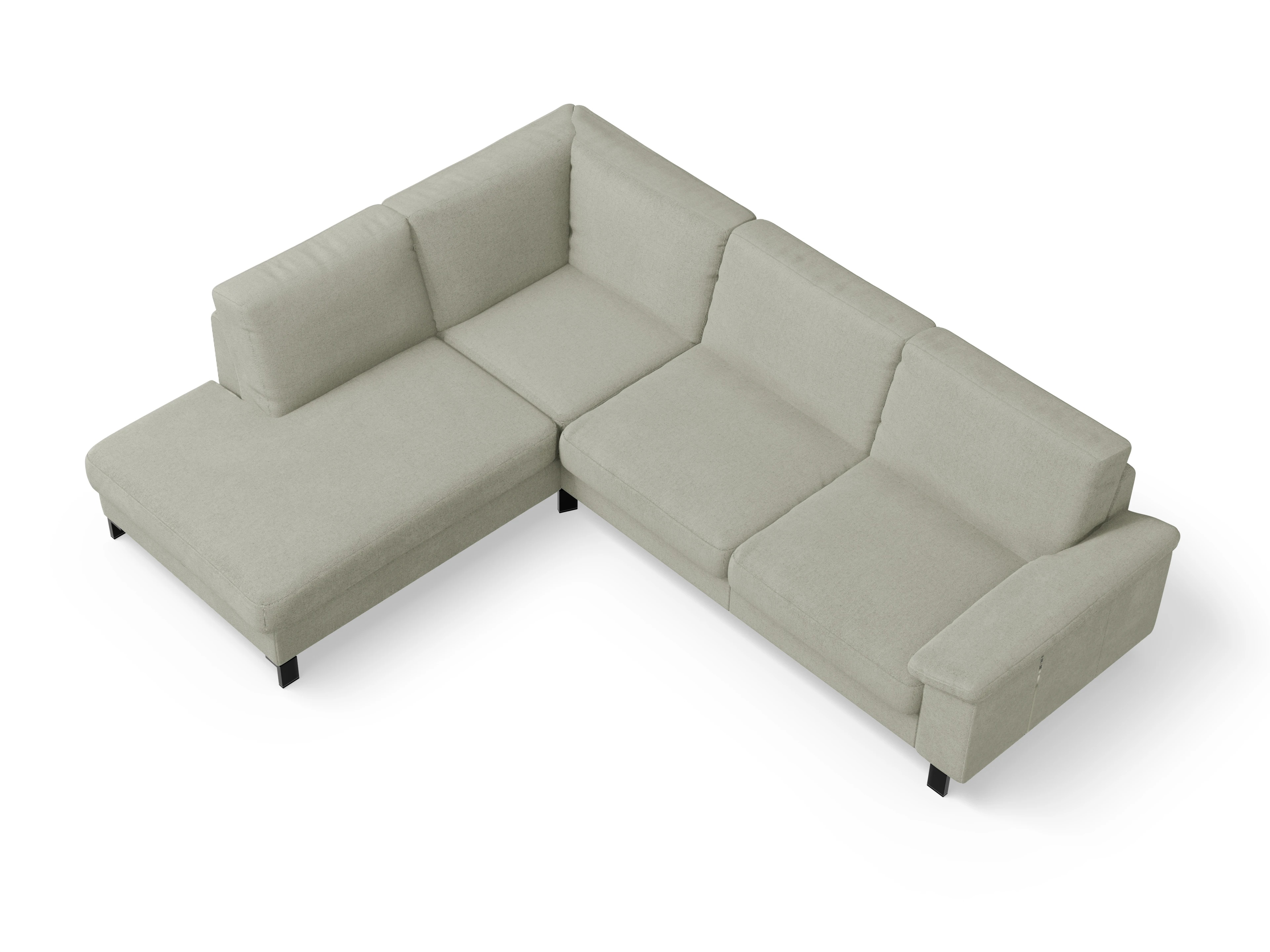 Ansicht des Produktes Casco 2.0 Ecksofa links Abschluss offen in Stoff Grau