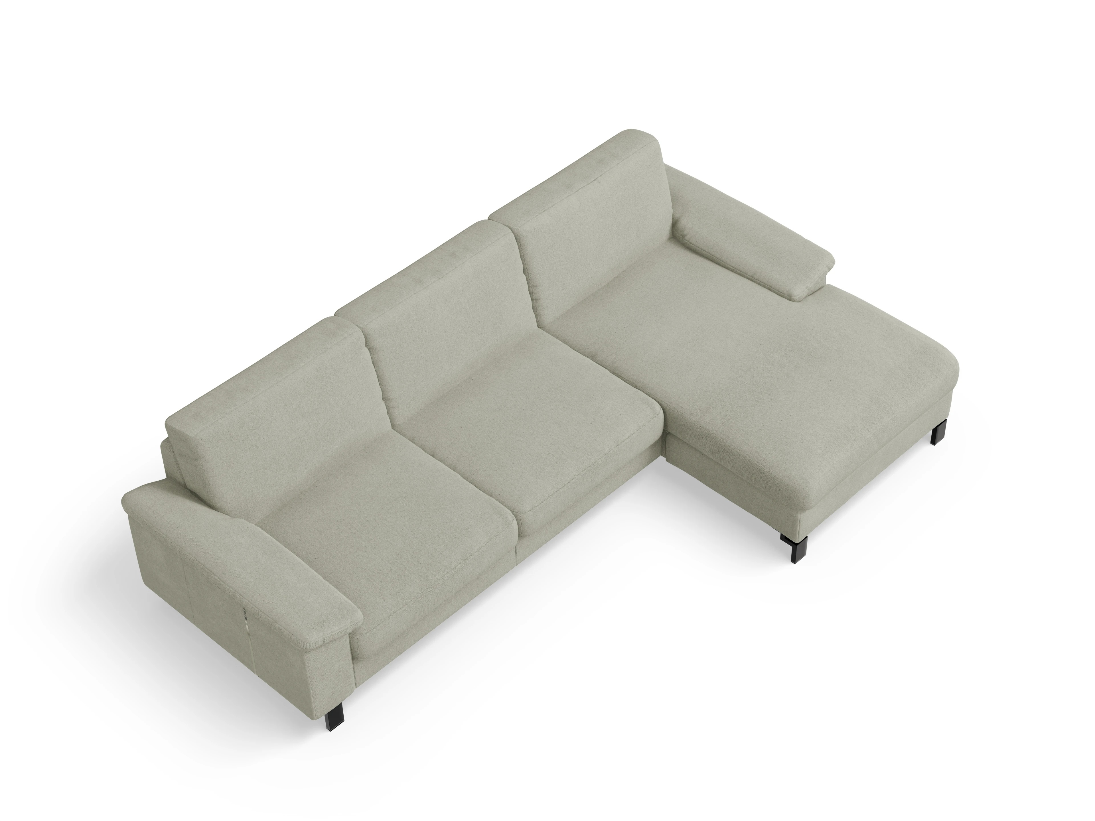 Ansicht des Produktes Casco 2.0 Ecksofa rechts Abschluss offen in Stoff Grau