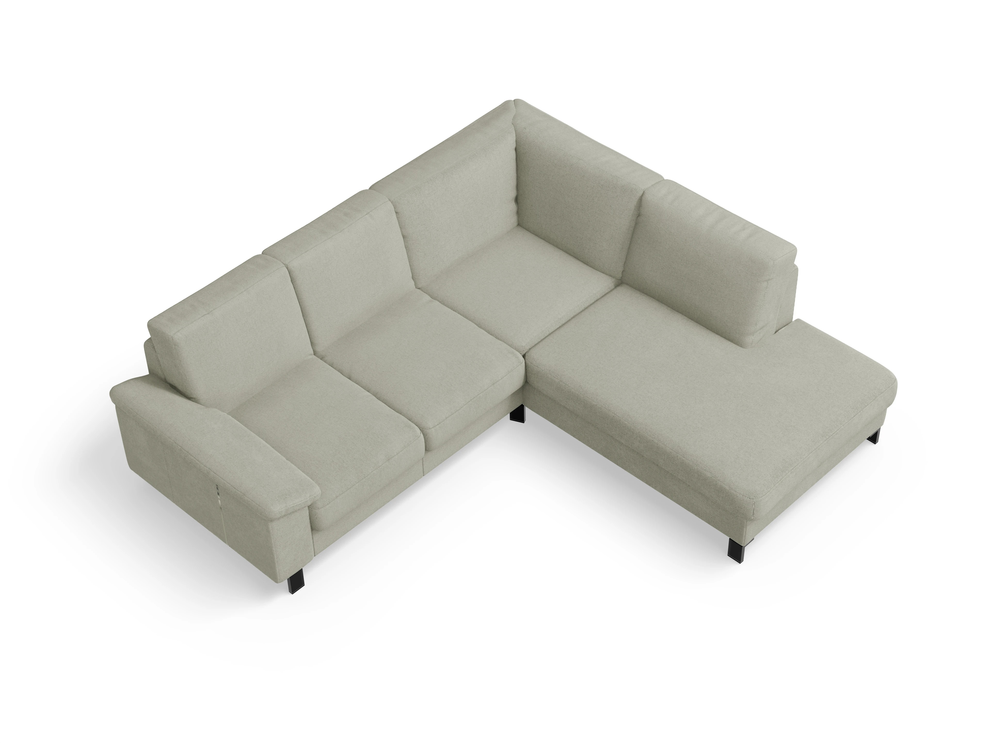 Ansicht des Produktes Casco 2.0 Ecksofa rechts Abschluss offen in Stoff Grau
