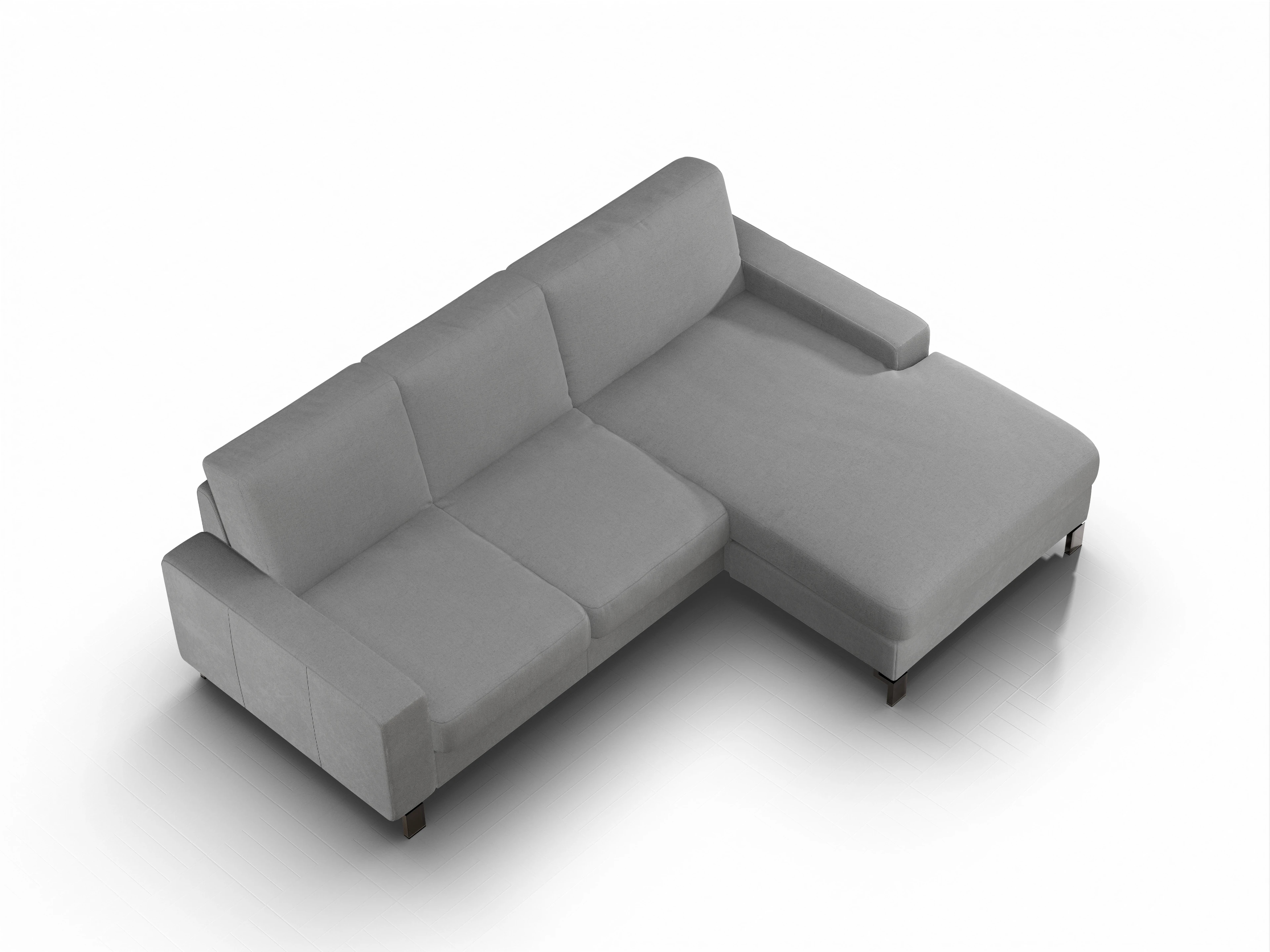 Ansicht des Produktes Casco 2.0 Ecksofa rechts Abschluss offen in Stoff Grau