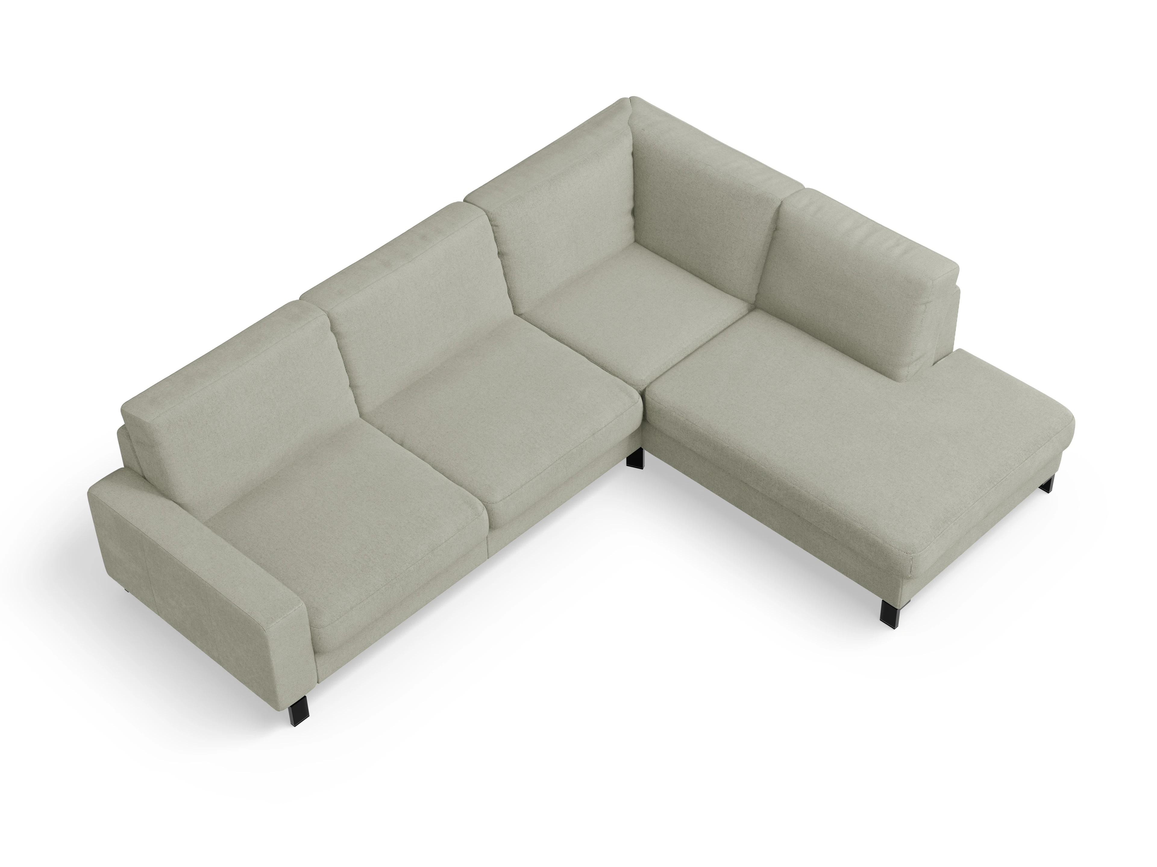 Casco Ecksofa UM Large R Ansicht des Produktes Casco 2.0 Ecksofa rechts Abschluss offen in Stoff Grau