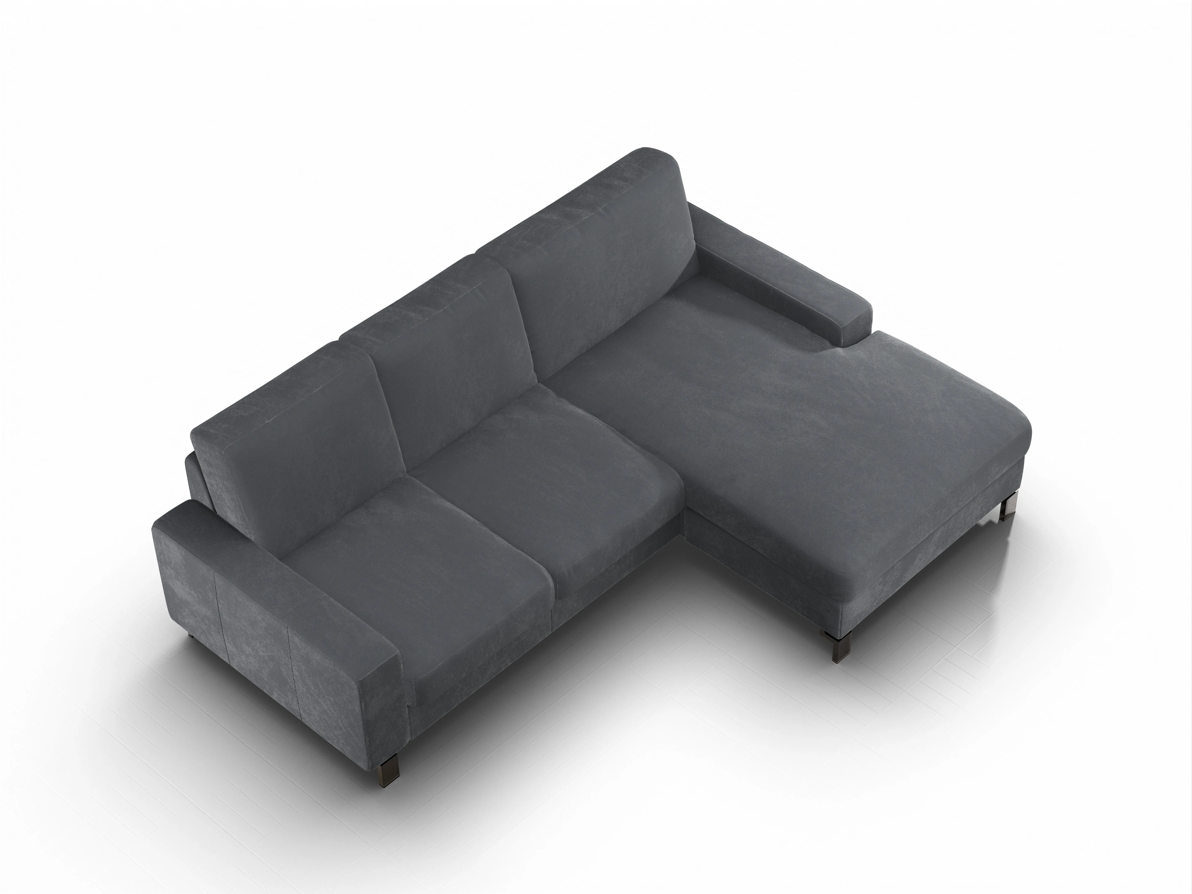 Ansicht des Produktes Casco 2.0 Ecksofa rechts Abschluss offen in Stoff Braun