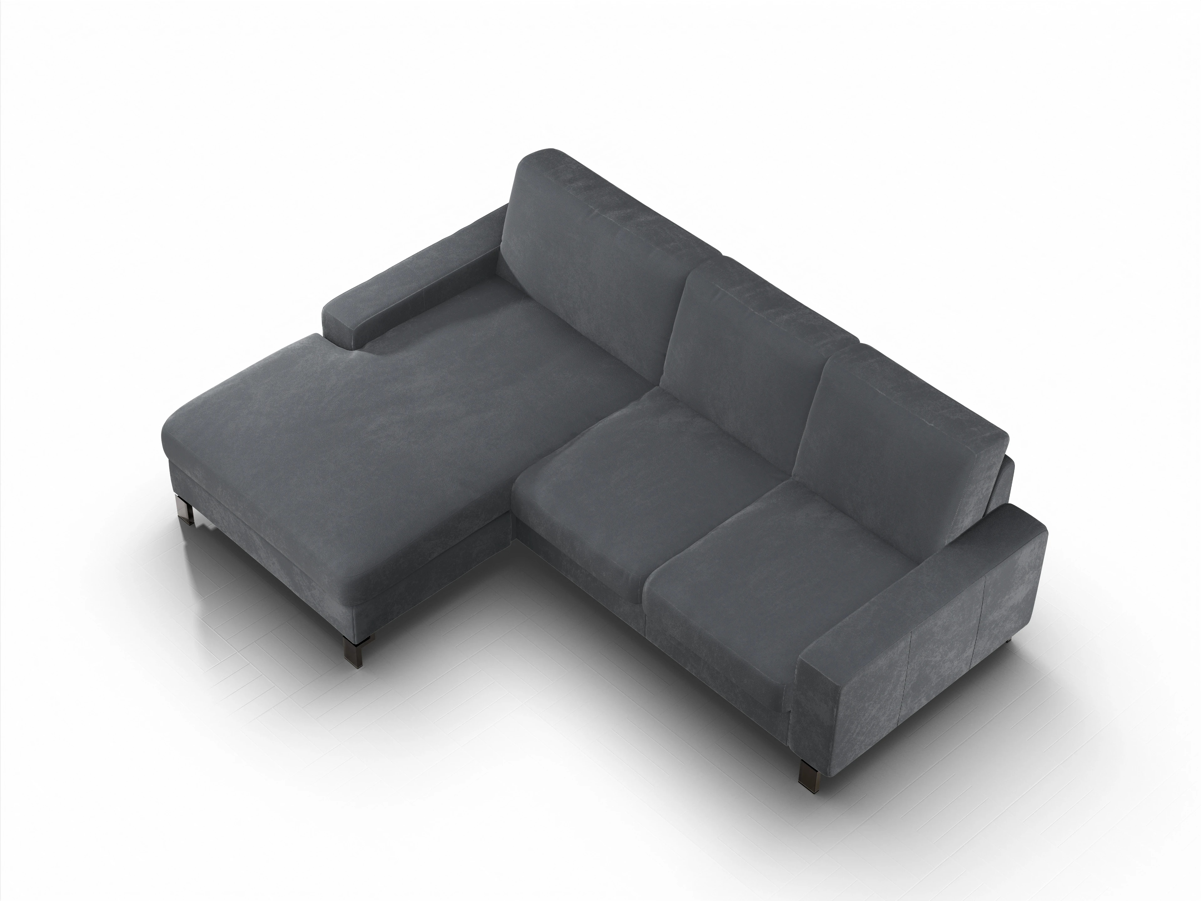 Ansicht des Produktes Casco 2.0 Ecksofa links Abschluss offen in Stoff Braun