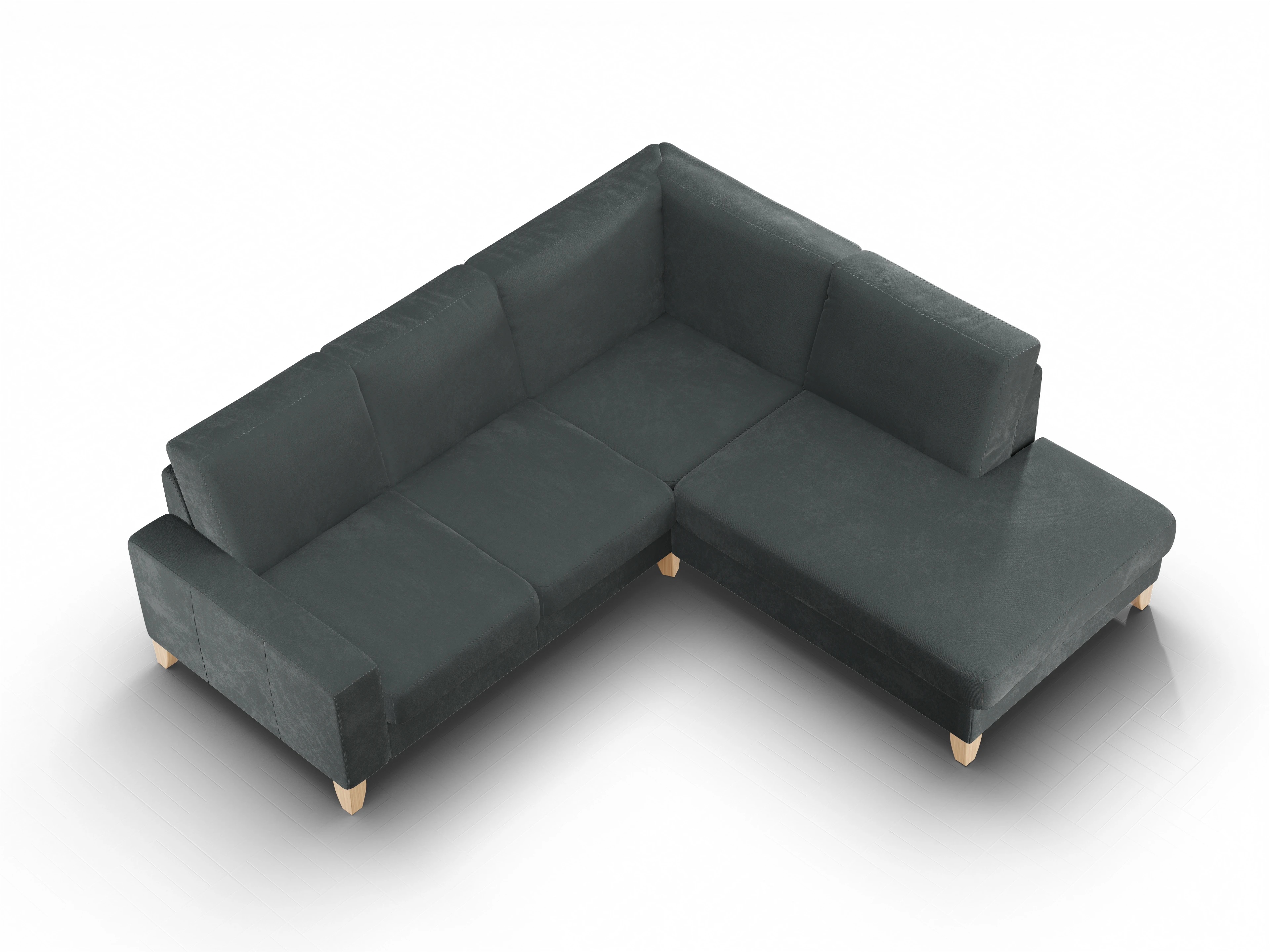 Ansicht des Produktes Casco 2.0 Ecksofa rechts Abschluss offen in Stoff Grau