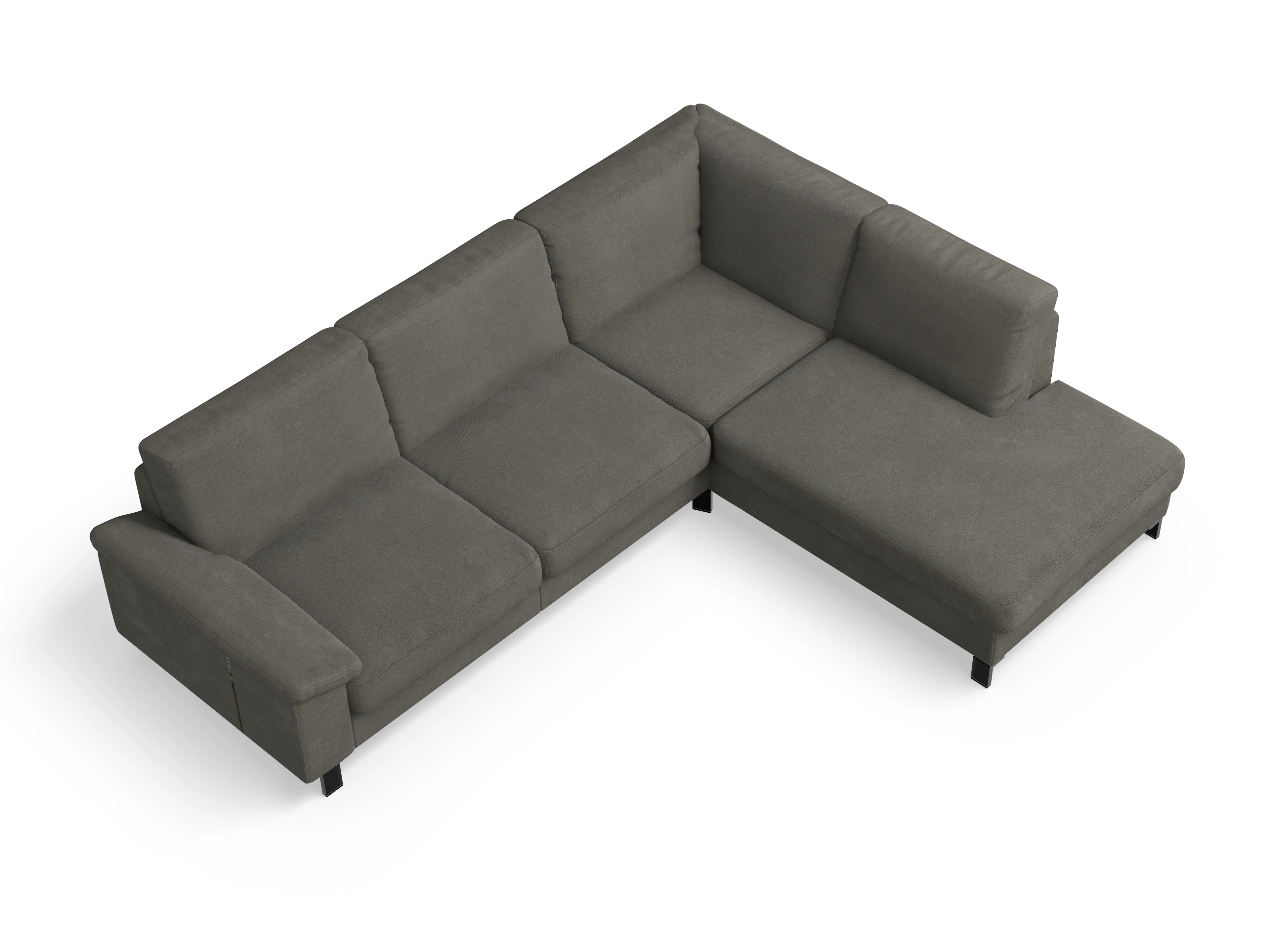 Casco Ecksofa UM Large R Ansicht des Produktes Casco 2.0 Ecksofa rechts Abschluss offen in Stoff Grau