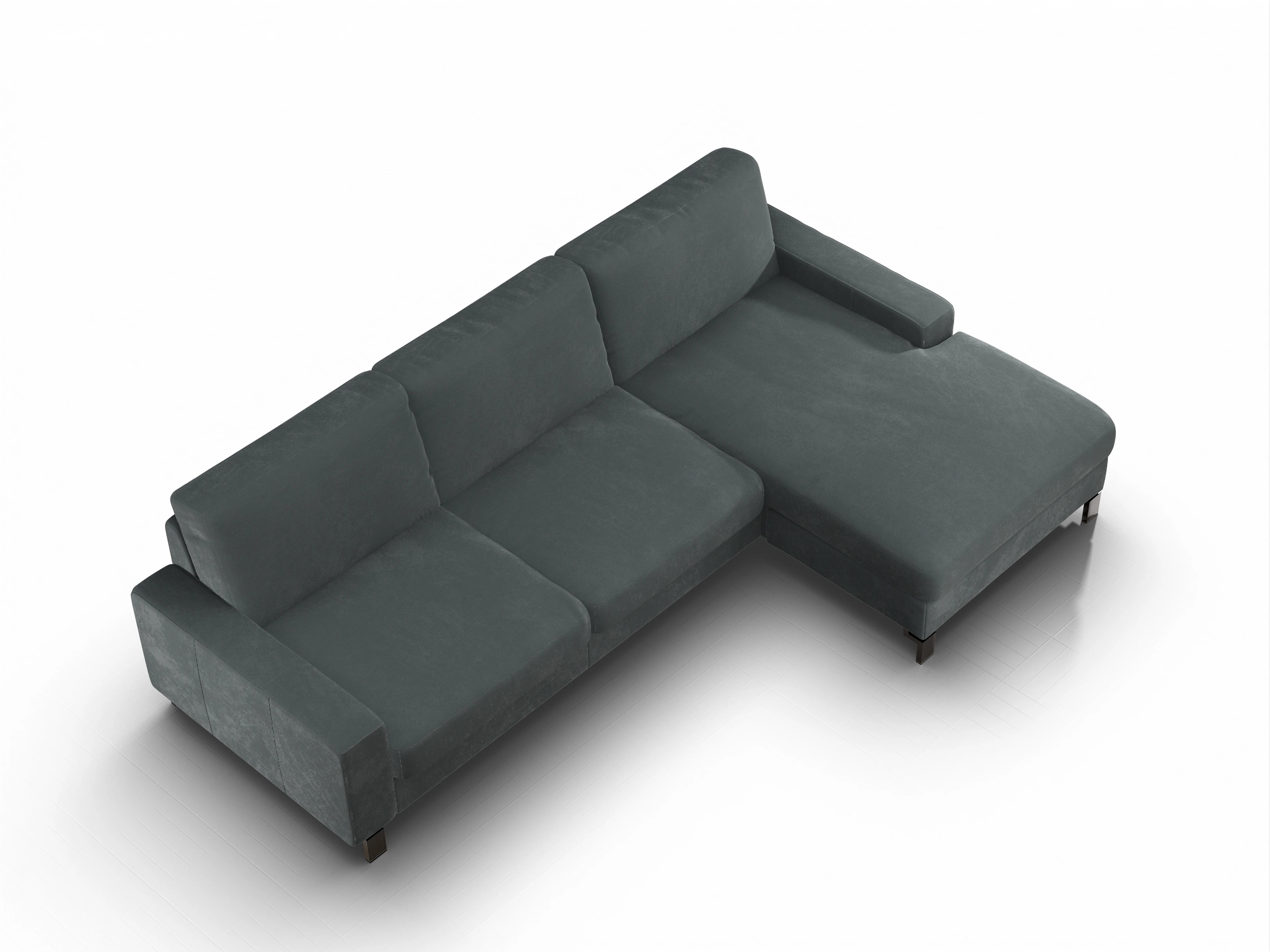 Ansicht des Produktes Casco 2.0 Ecksofa rechts Abschluss offen in Stoff Grau