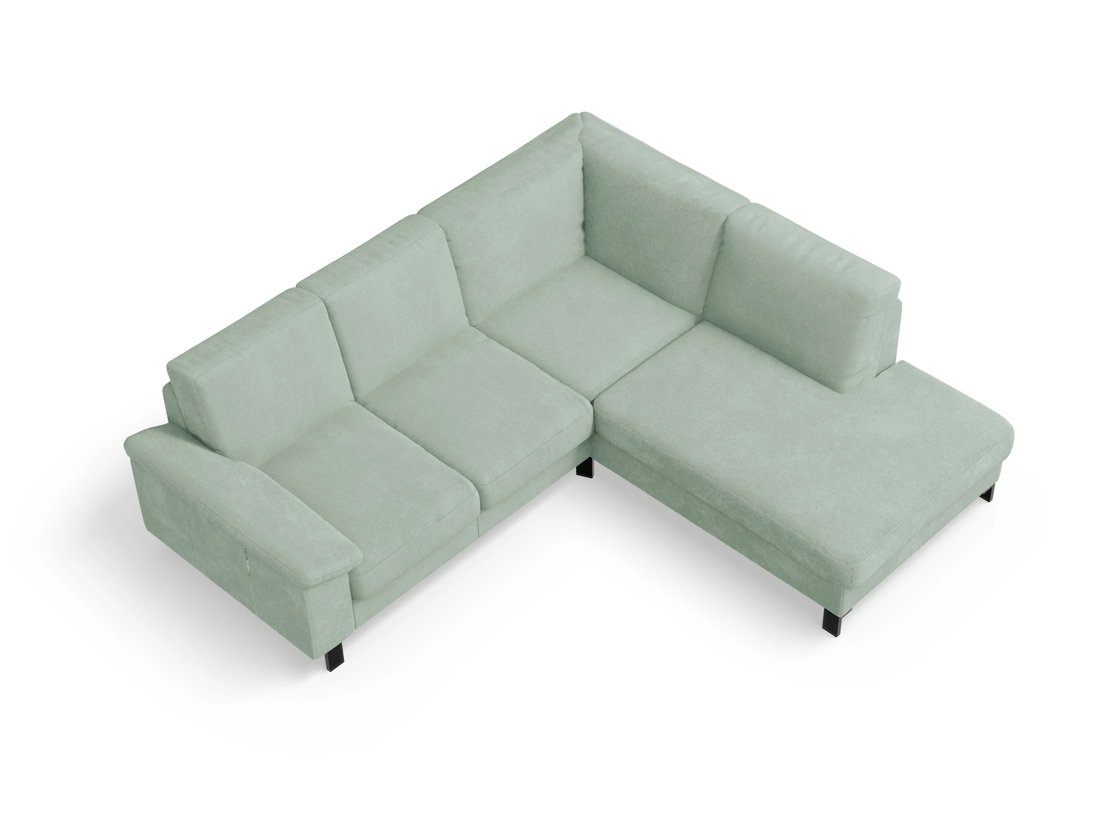 Casco Ecksofa UM Small R Ansicht des Produktes Casco 2.0 Ecksofa rechts Abschluss offen in Stoff Grün