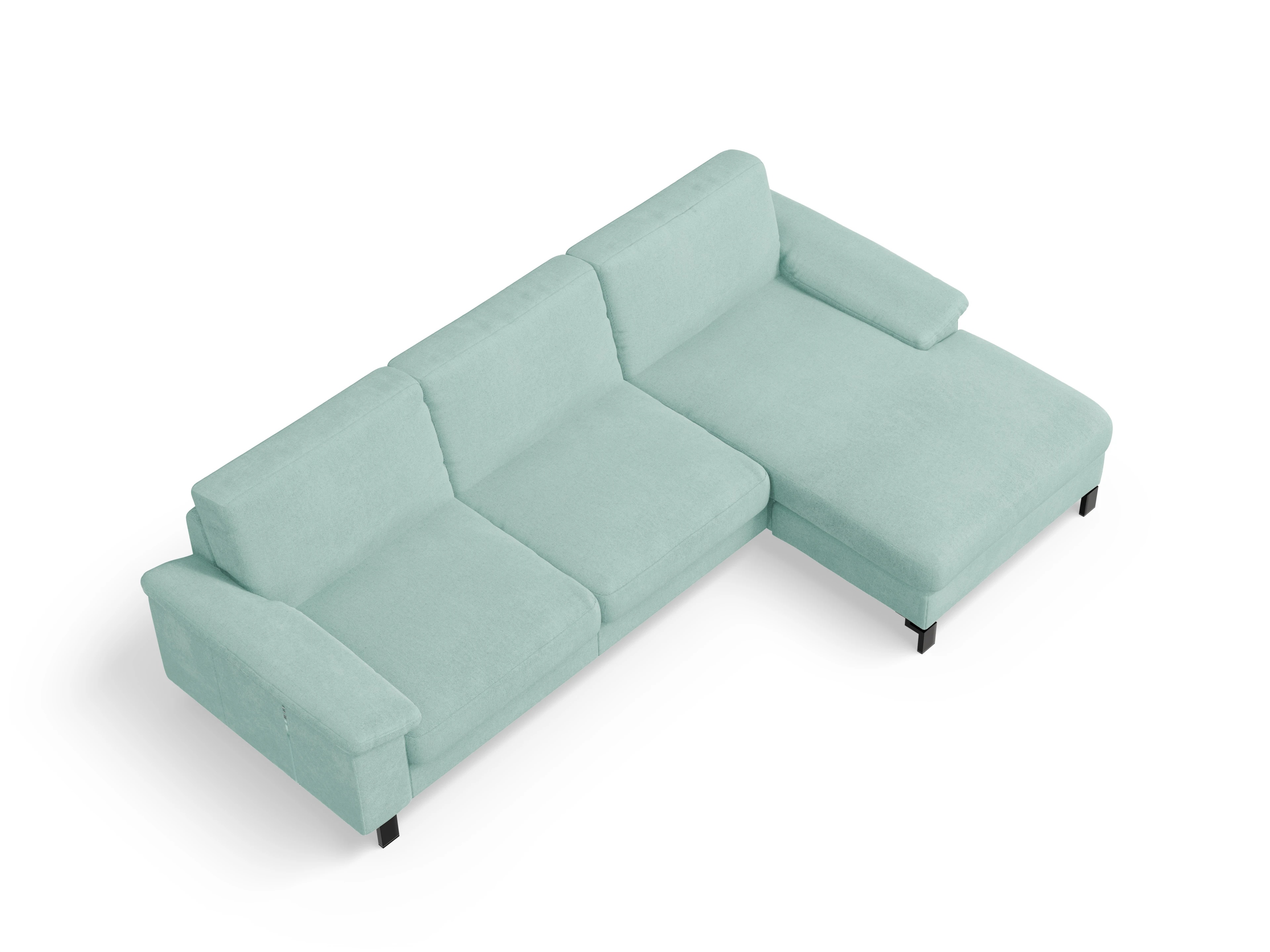 Casco Ecksofa LO Large R Ansicht des Produktes Casco 2.0 Ecksofa rechts Abschluss offen in Stoff Blau