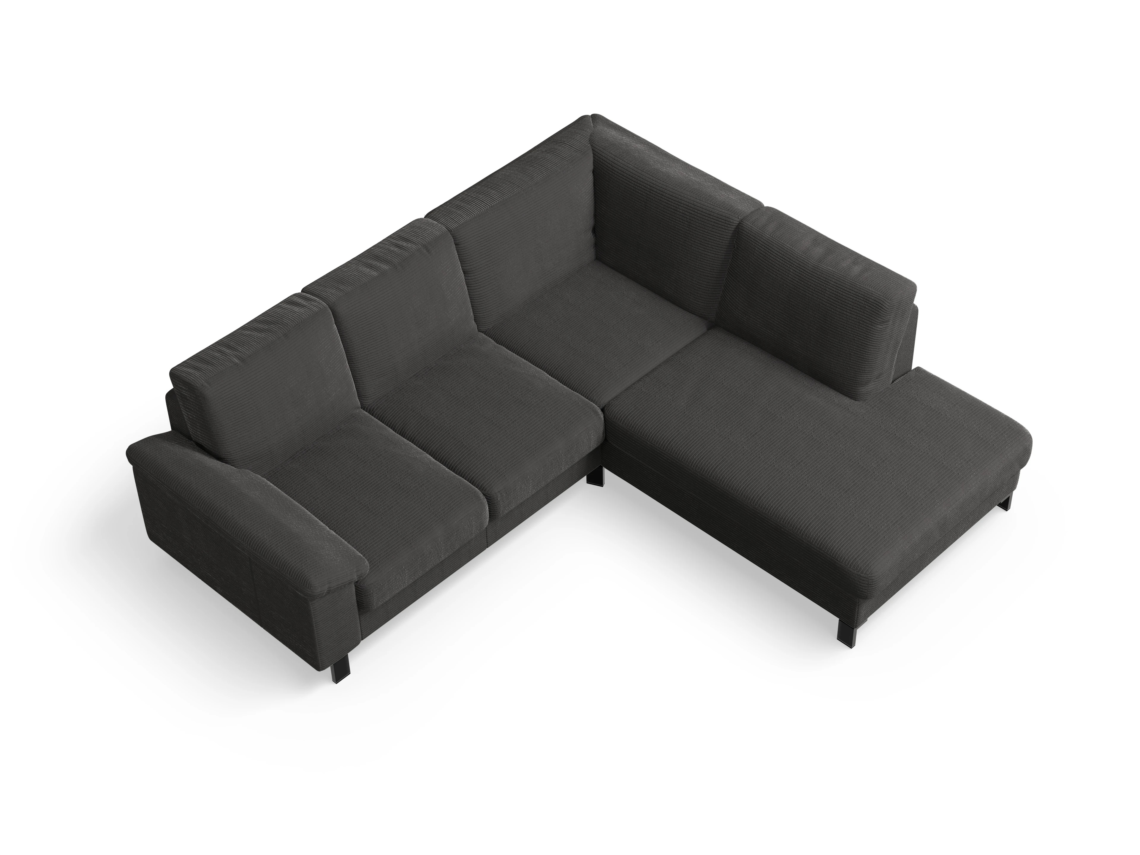 Casco Ecksofa UM Small R Ansicht des Produktes Casco 2.0 Ecksofa rechts Abschluss offen in Stoff Grau