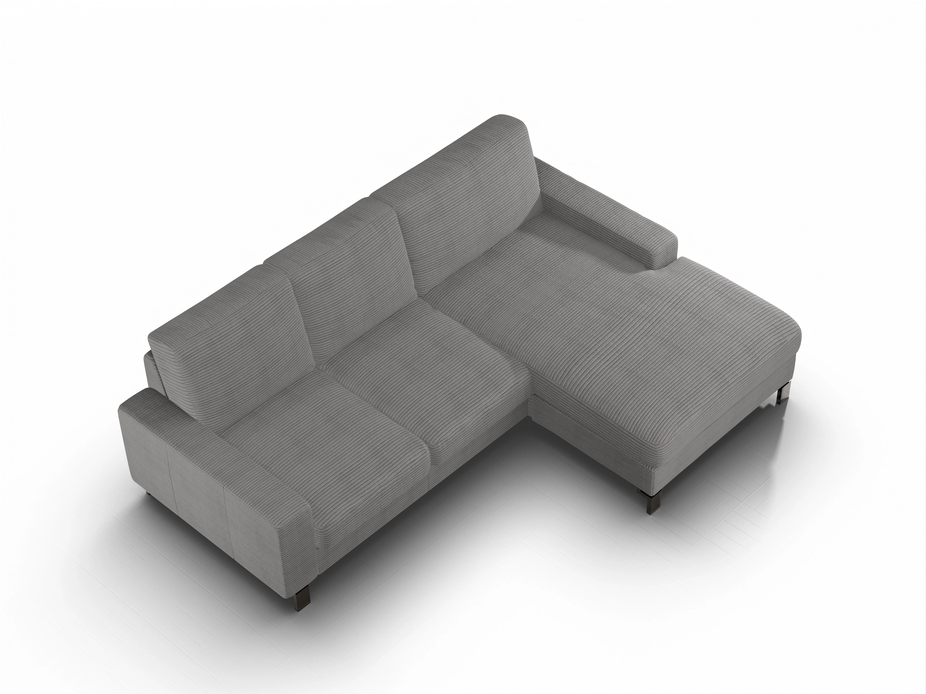 Ansicht des Produktes Casco 2.0 Ecksofa rechts Abschluss offen in Stoff Grau