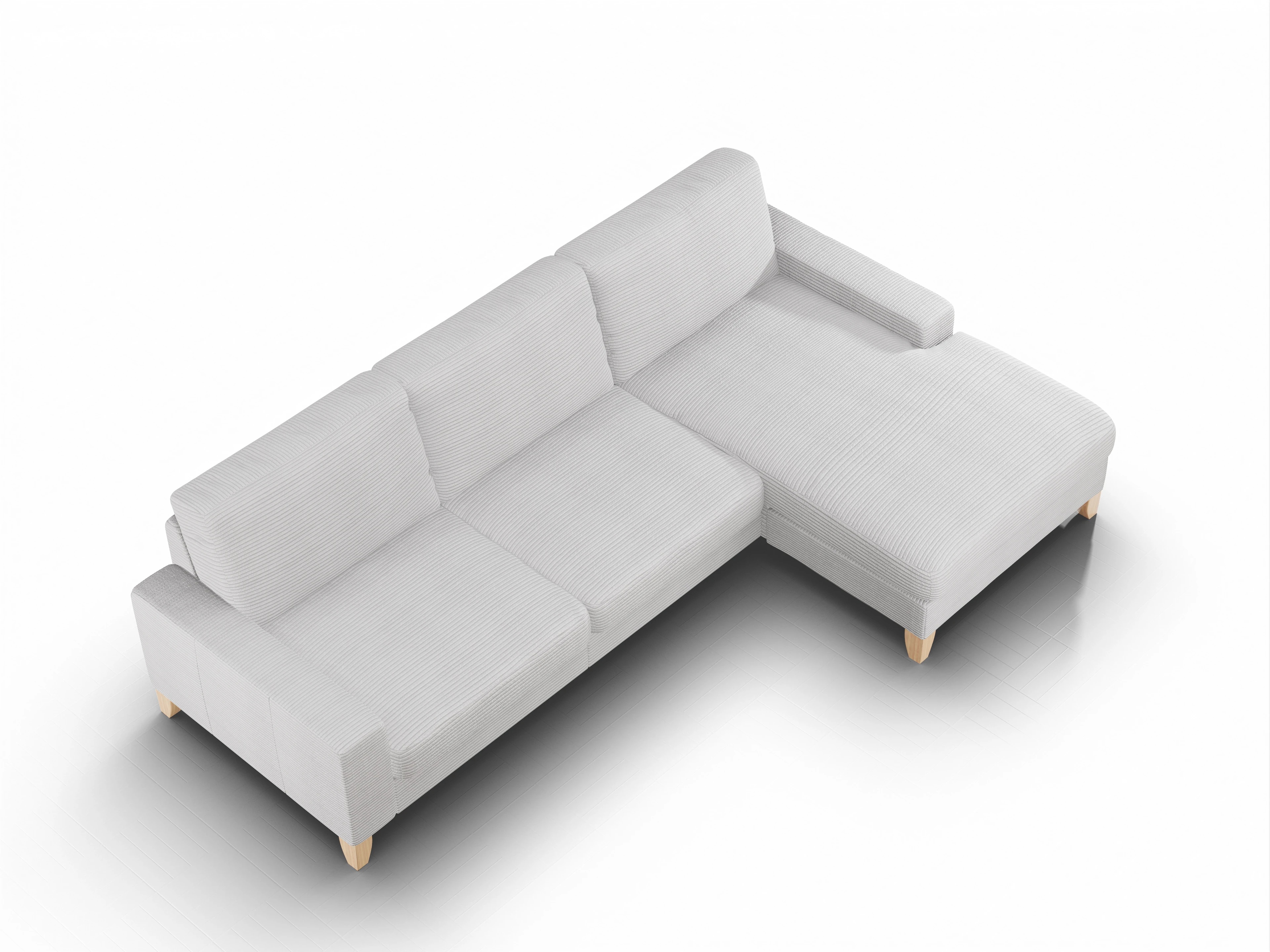 Ansicht des Produktes Casco 2.0 Ecksofa rechts Abschluss offen in Stoff Grau