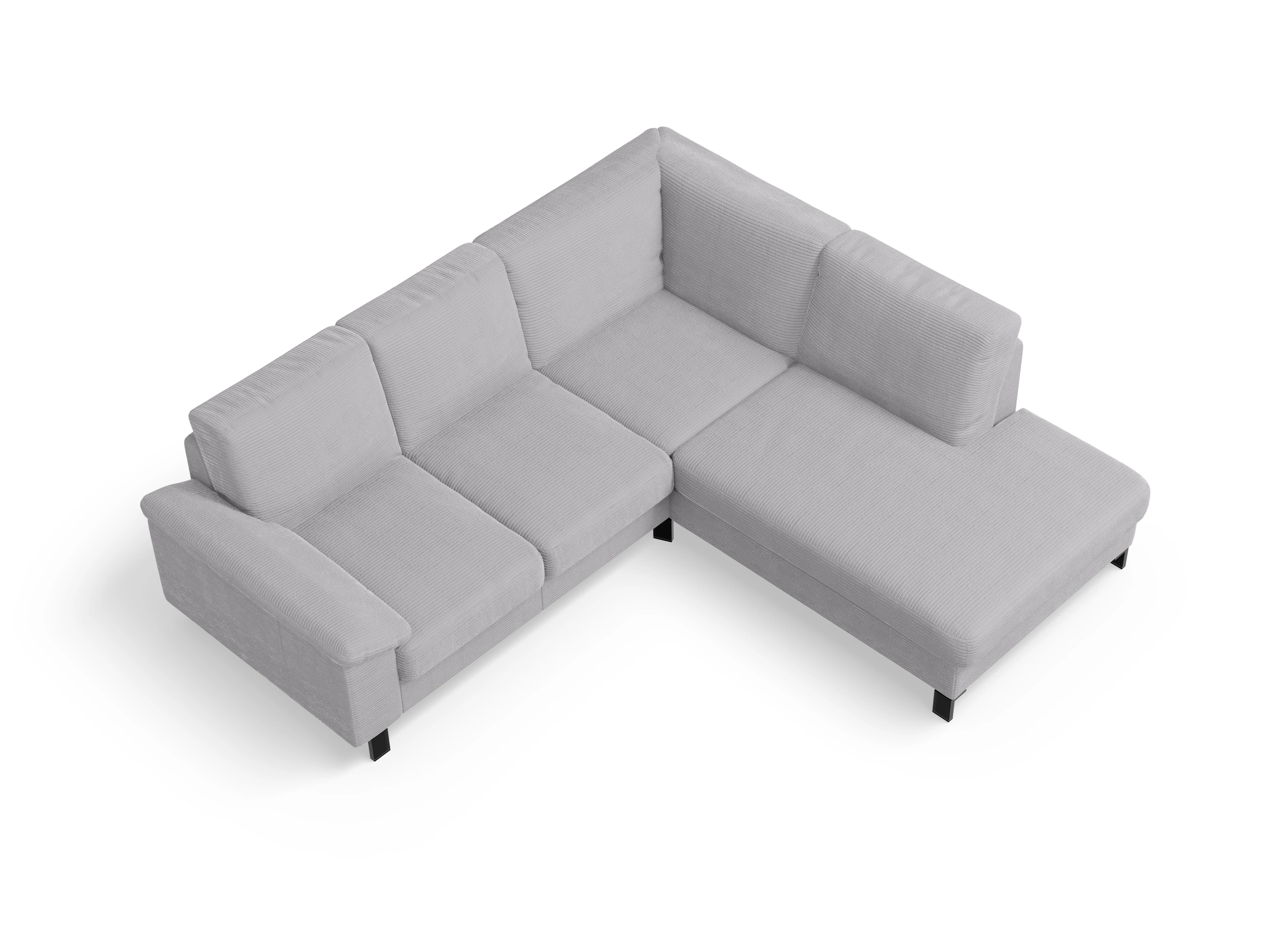 Ansicht des Produktes Casco 2.0 Ecksofa rechts Abschluss offen in Stoff Grau