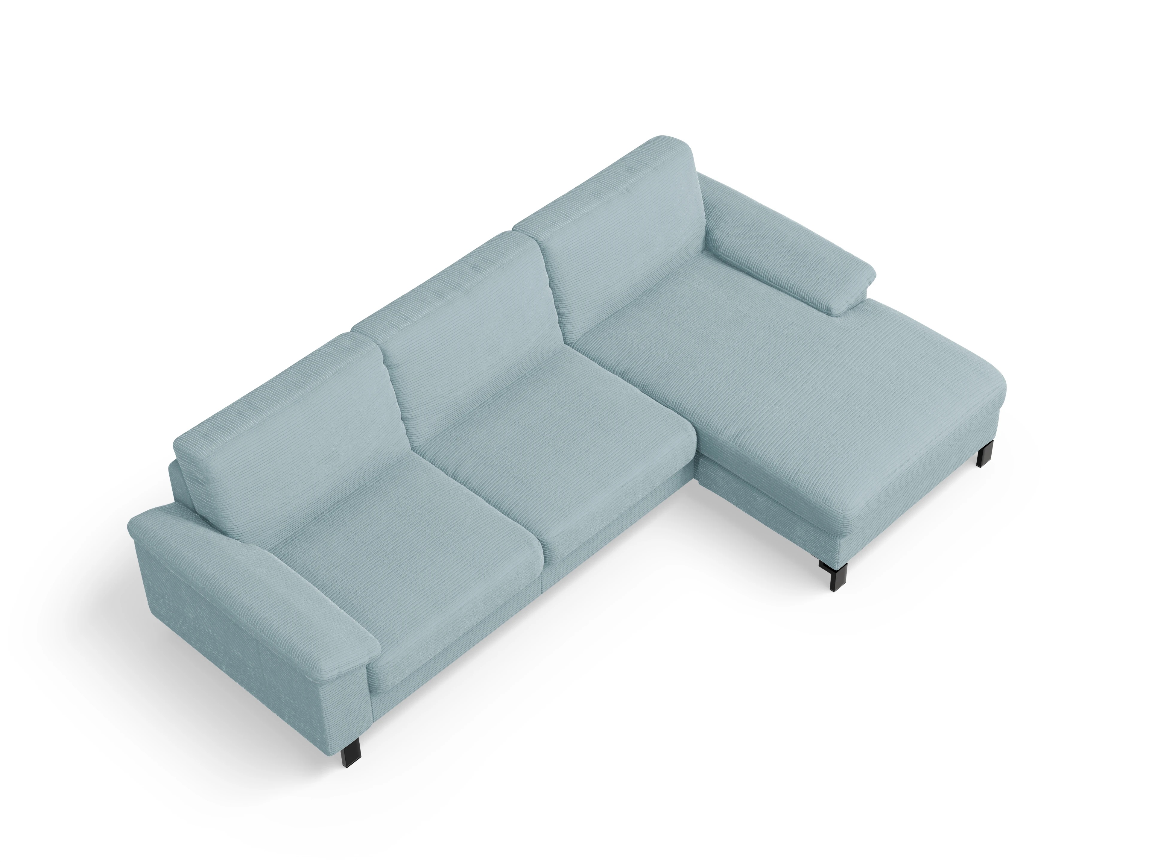 Ansicht des Produktes Casco 2.0 Ecksofa rechts Abschluss offen in Stoff Blau