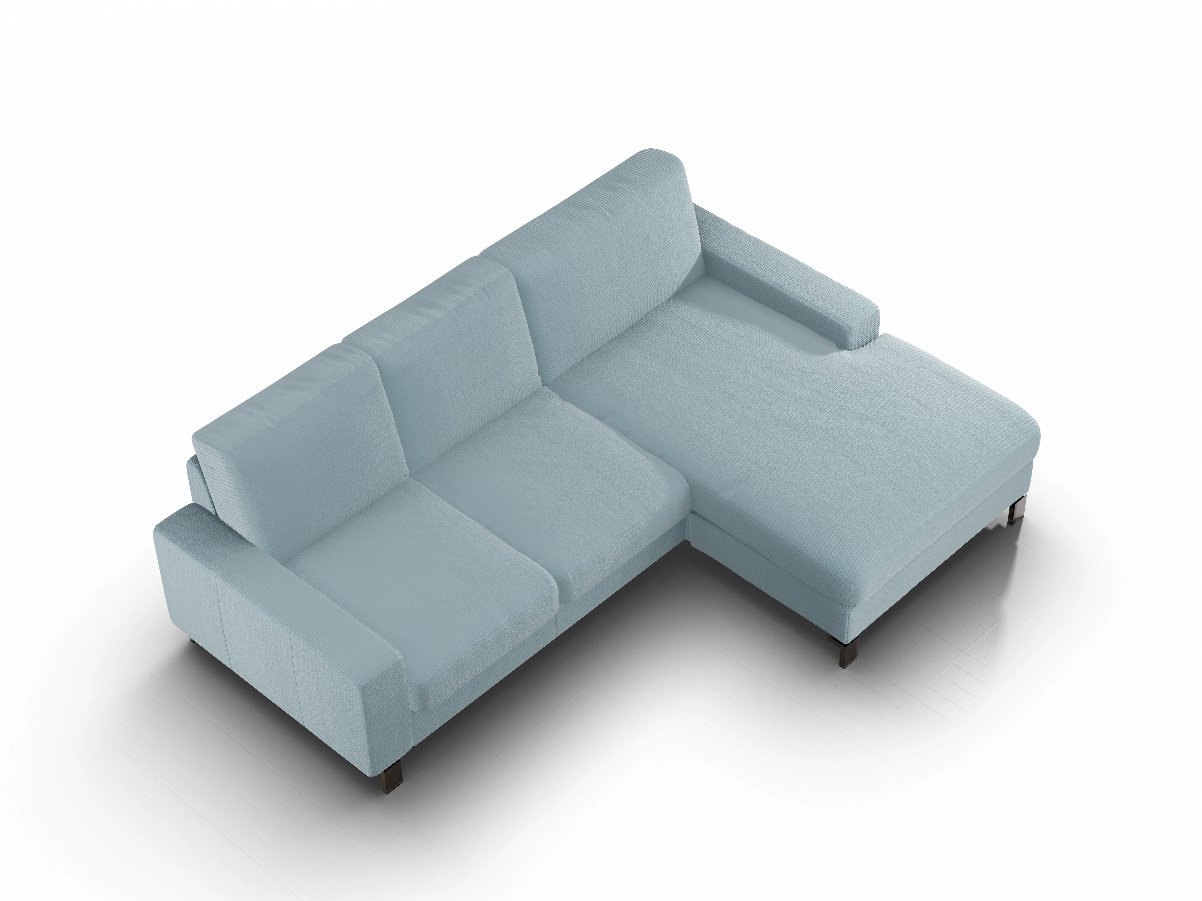 Ansicht des Produktes Casco 2.0 Ecksofa rechts Abschluss offen in Stoff Blau