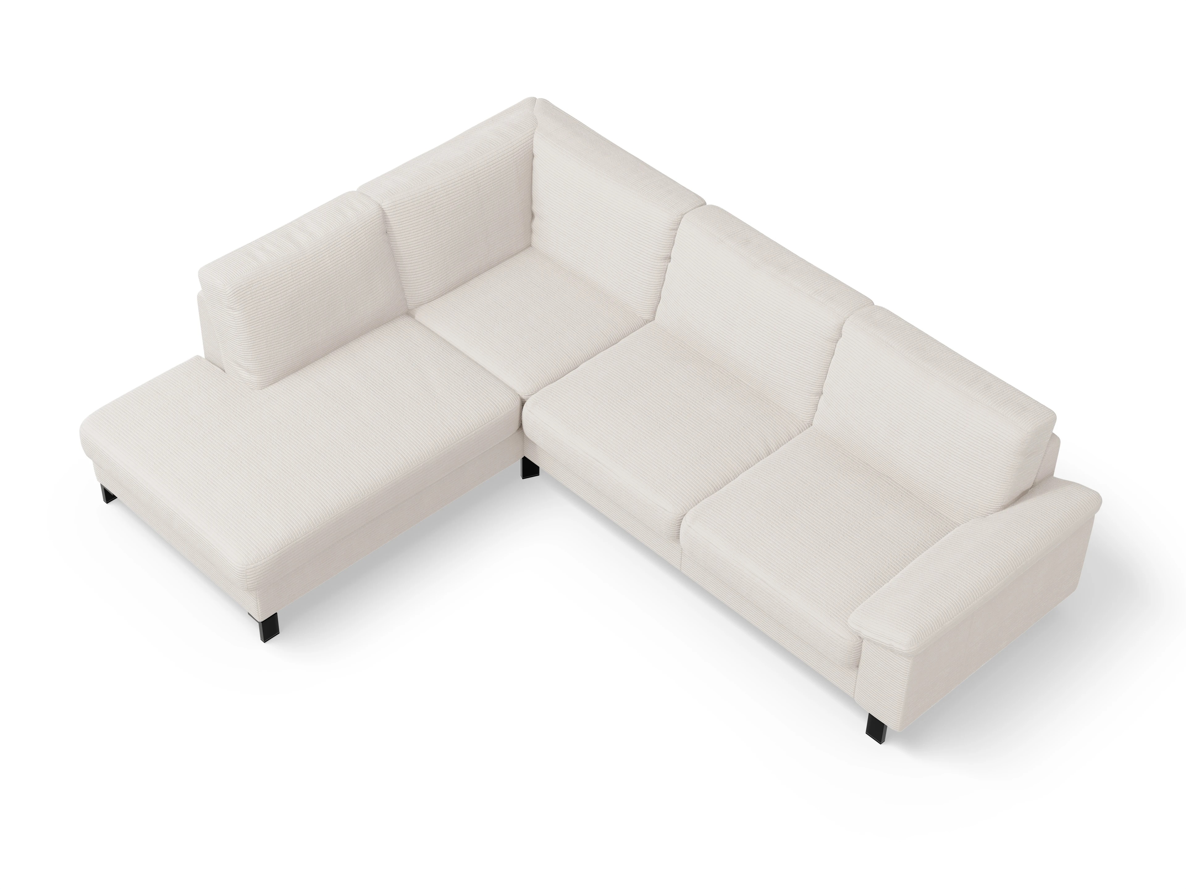 Ansicht des Produktes Casco 2.0 Ecksofa links Abschluss offen in Stoff Weiss