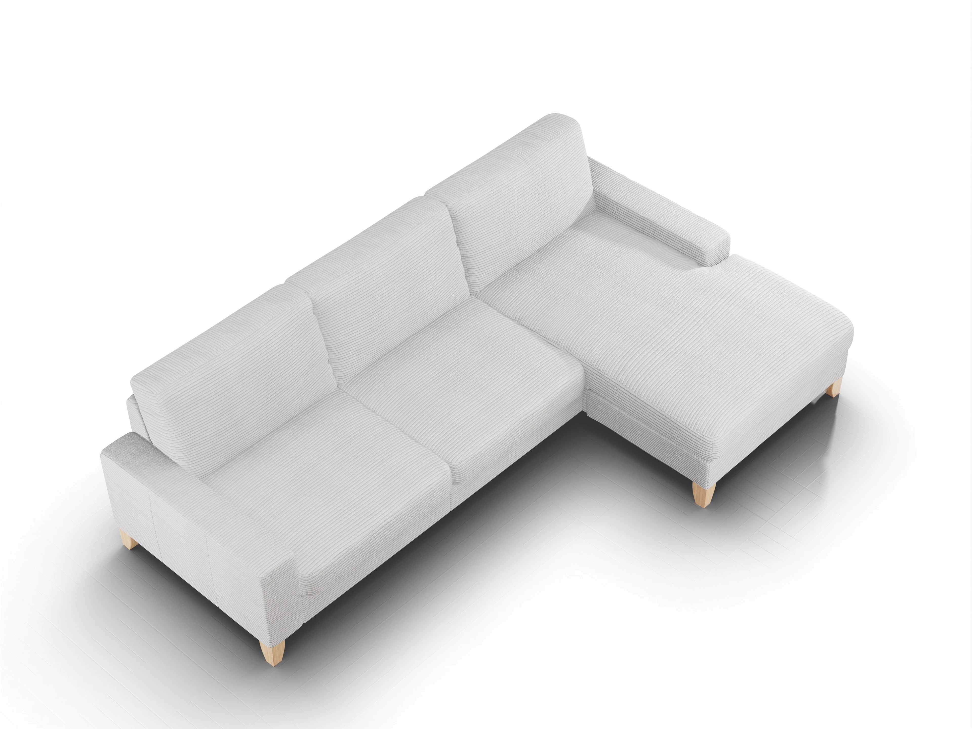 Ansicht des Produktes Casco 2.0 Ecksofa rechts Abschluss offen in Stoff Grau