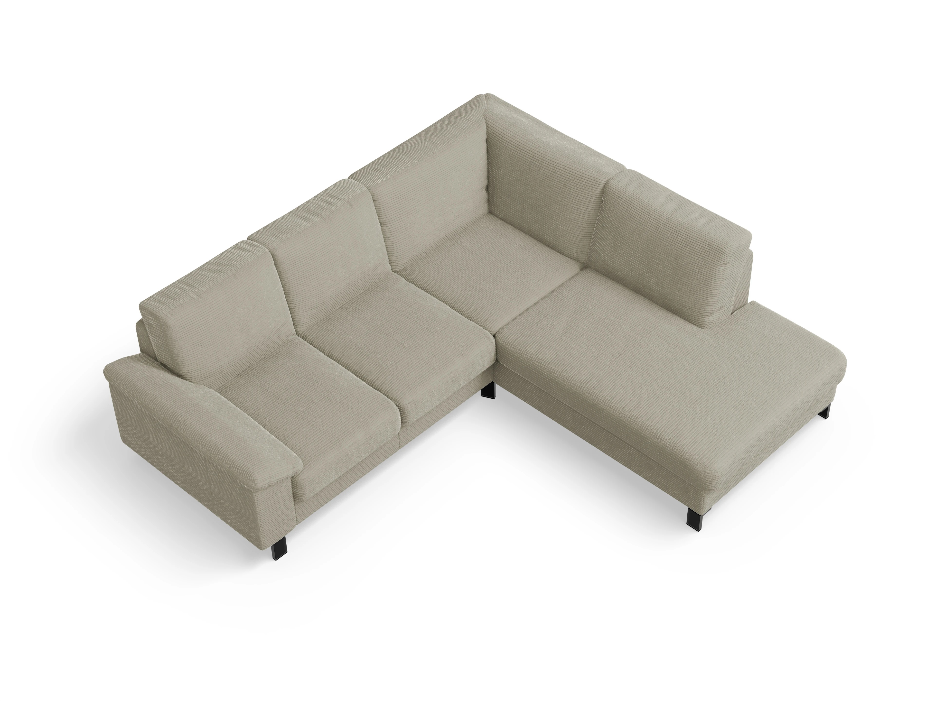 Ansicht des Produktes Casco 2.0 Ecksofa rechts Abschluss offen in Stoff Grau