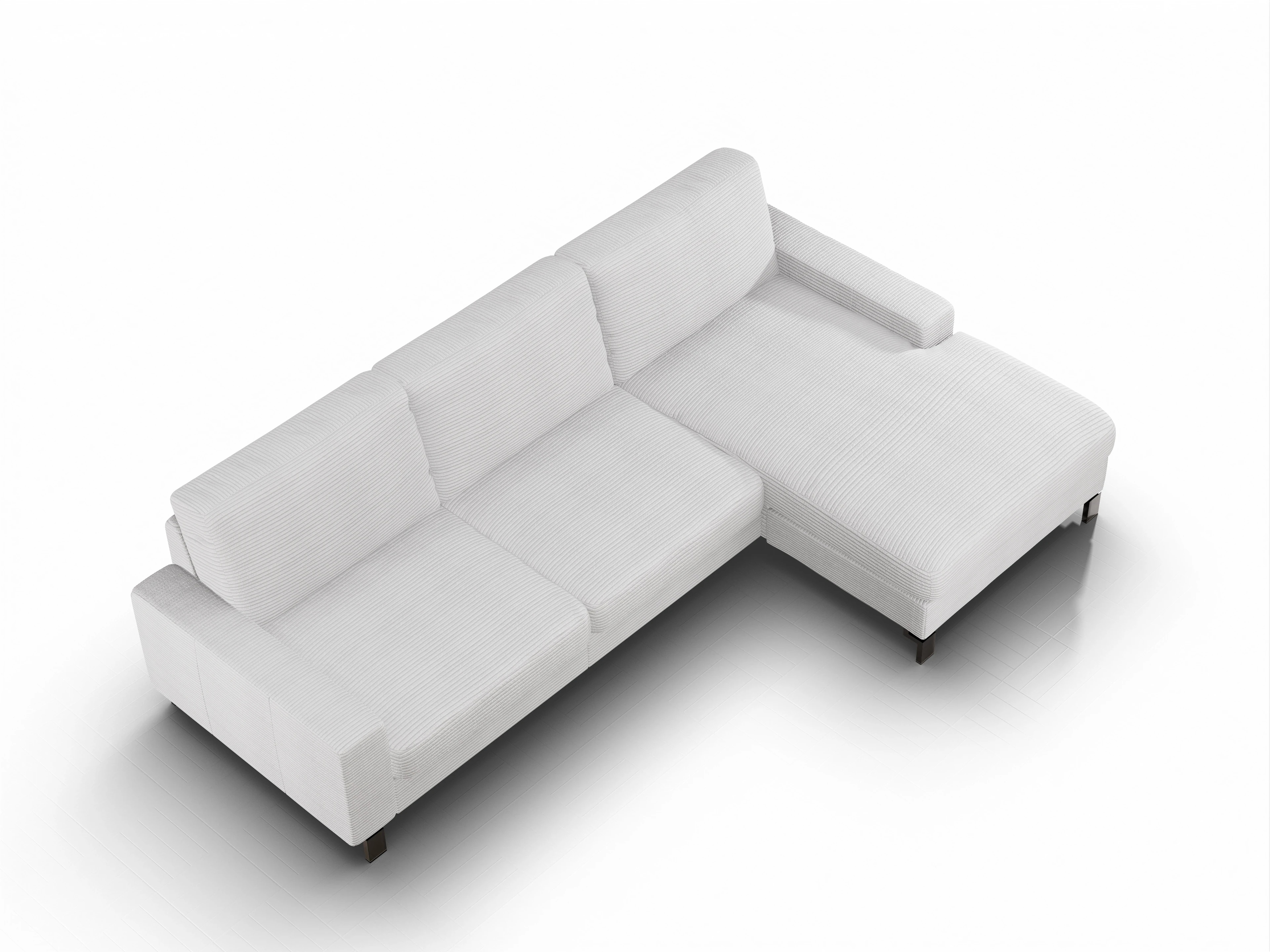 Ansicht des Produktes Casco 2.0 Ecksofa rechts Abschluss offen in Stoff Grau