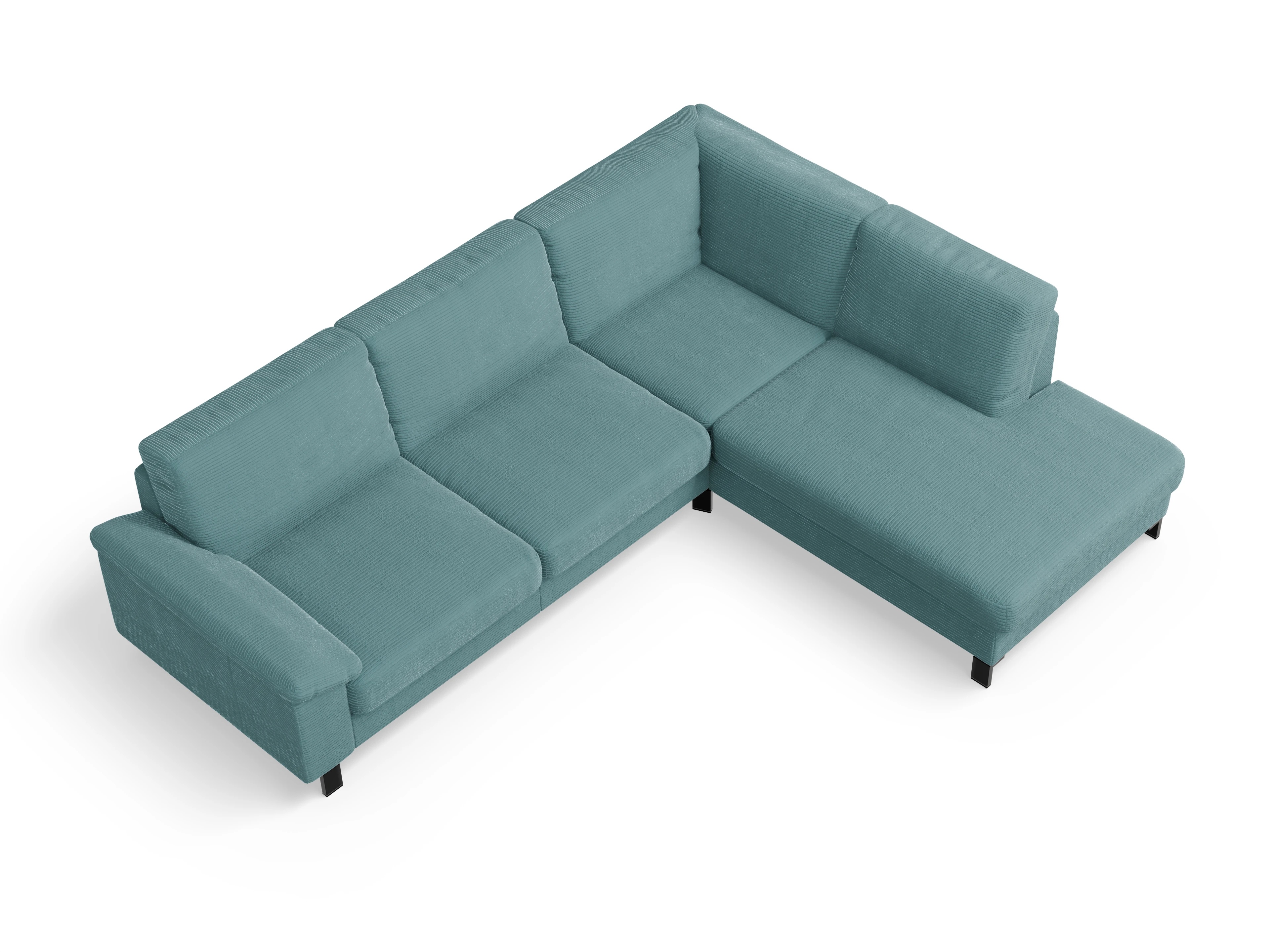 Ansicht des Produktes Casco 2.0 Ecksofa rechts Abschluss offen in Stoff Blau