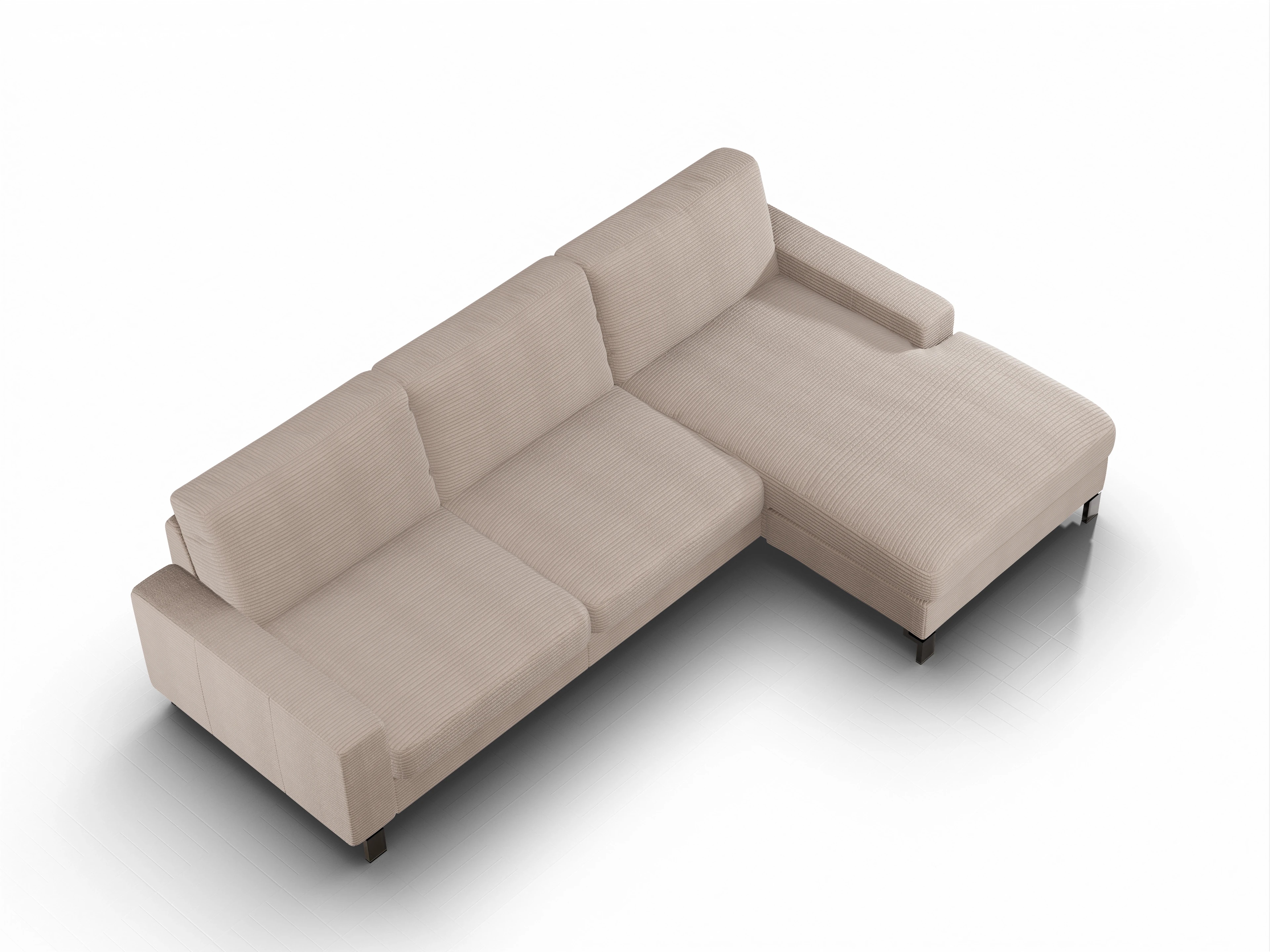 Ansicht des Produktes Casco 2.0 Ecksofa rechts Abschluss offen in Stoff Braun