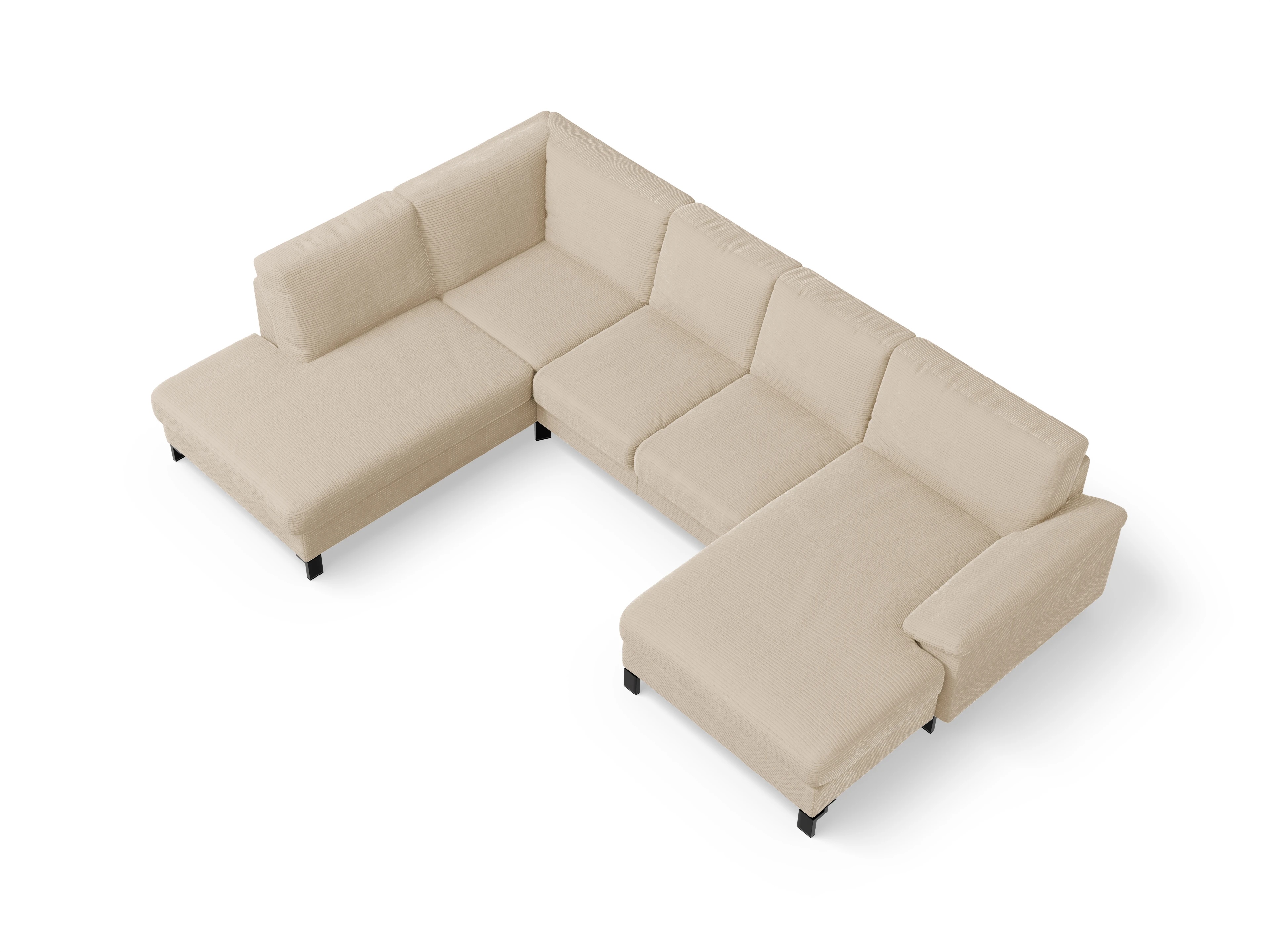 Ansicht des Produktes Casco 2.0 Wohnlandschaft offen beidseitig in Stoff Beige