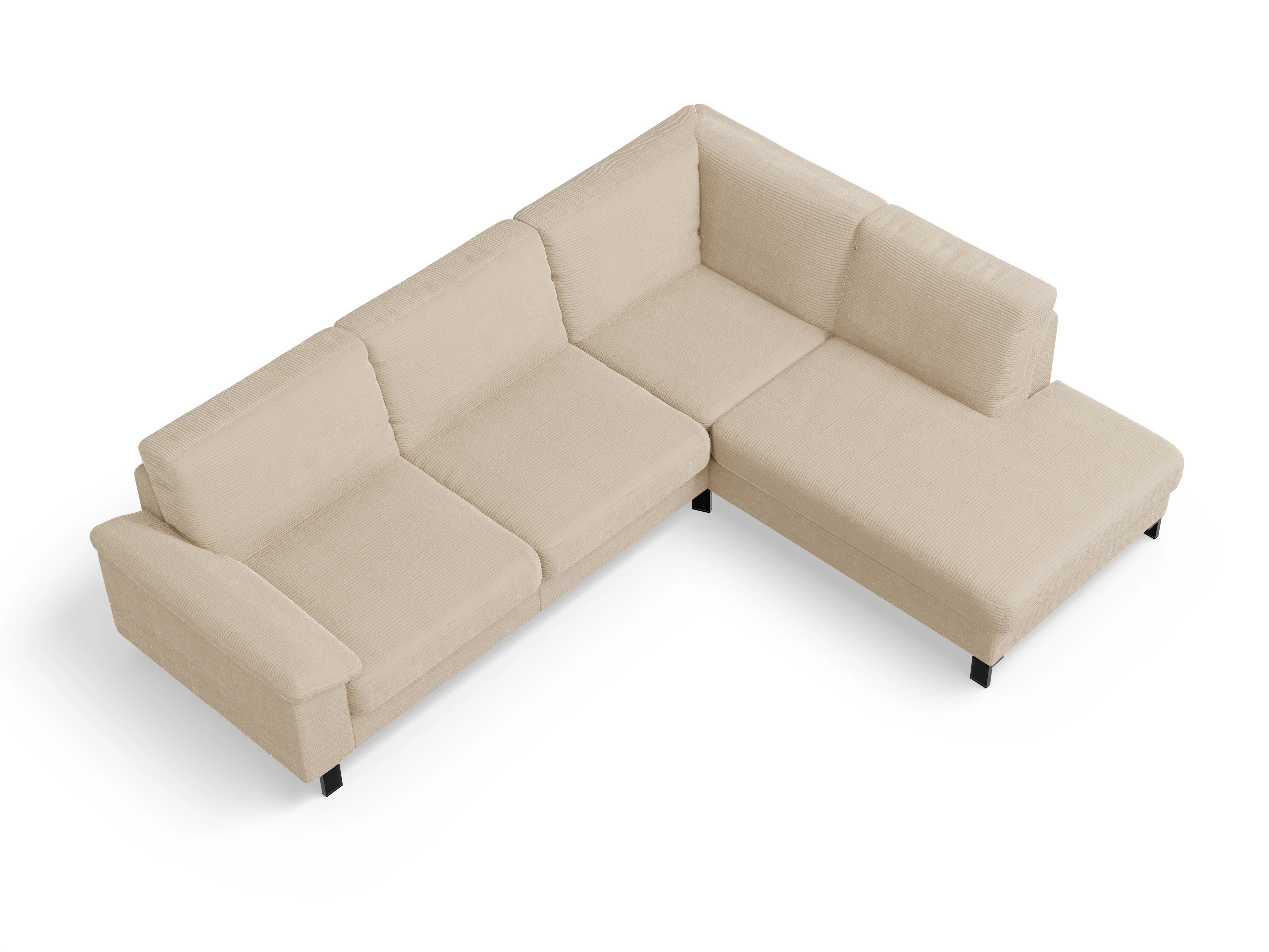 Ansicht des Produktes Casco 2.0 Ecksofa rechts Abschluss offen in Stoff Beige