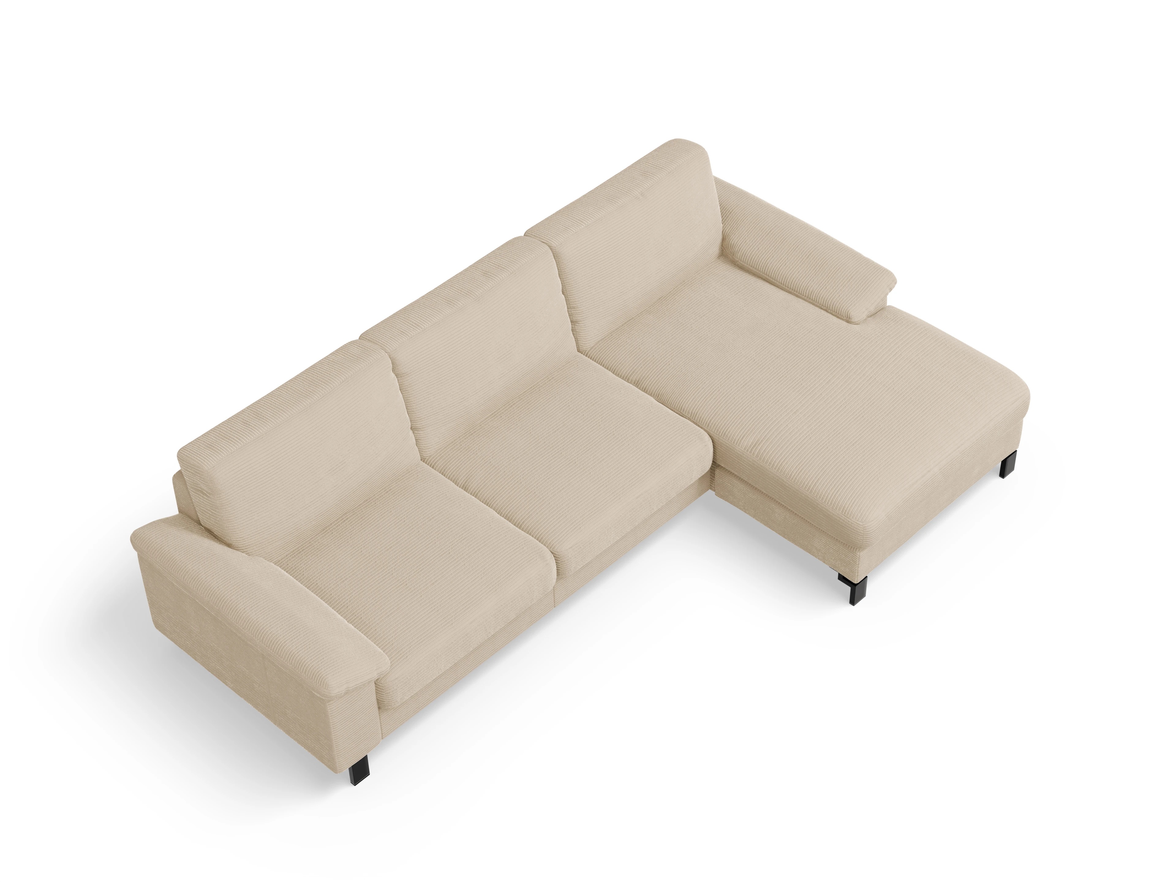 Ansicht des Produktes Casco 2.0 Ecksofa rechts Abschluss offen in Stoff Beige