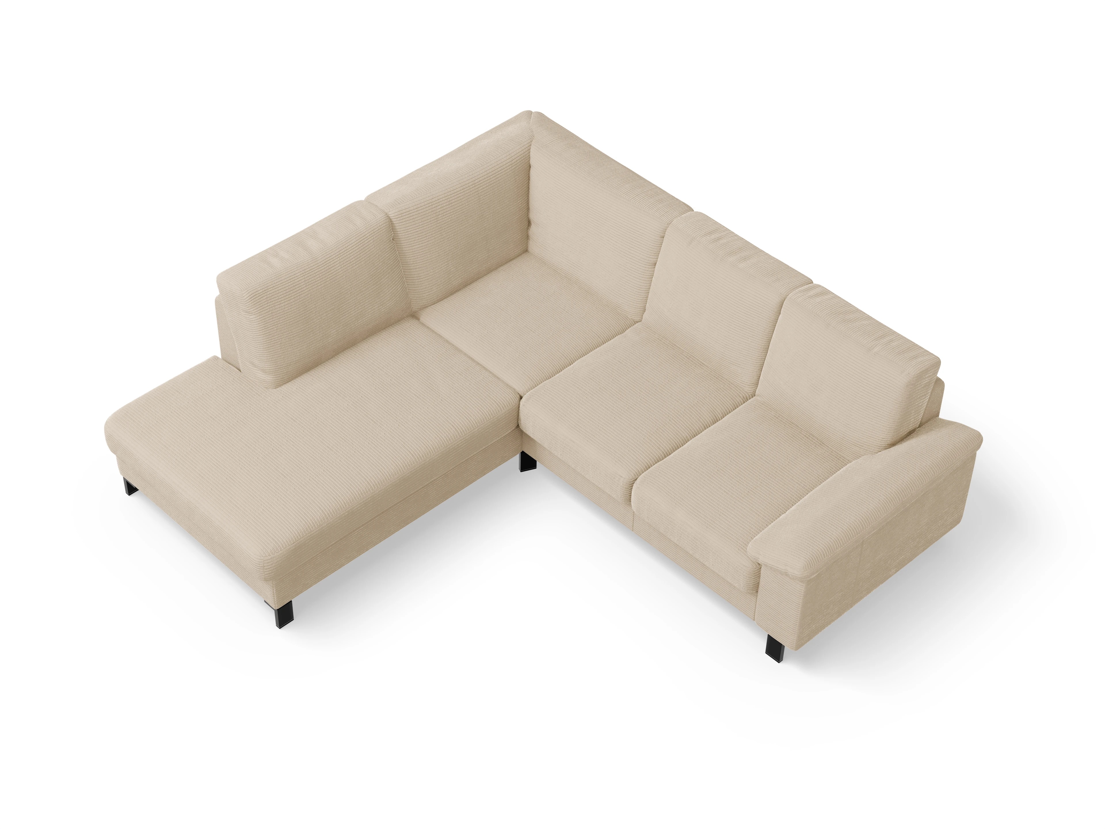 Casco Ecksofa UM Small L Ansicht des Produktes Casco 2.0 Ecksofa links Abschluss offen in Stoff Beige