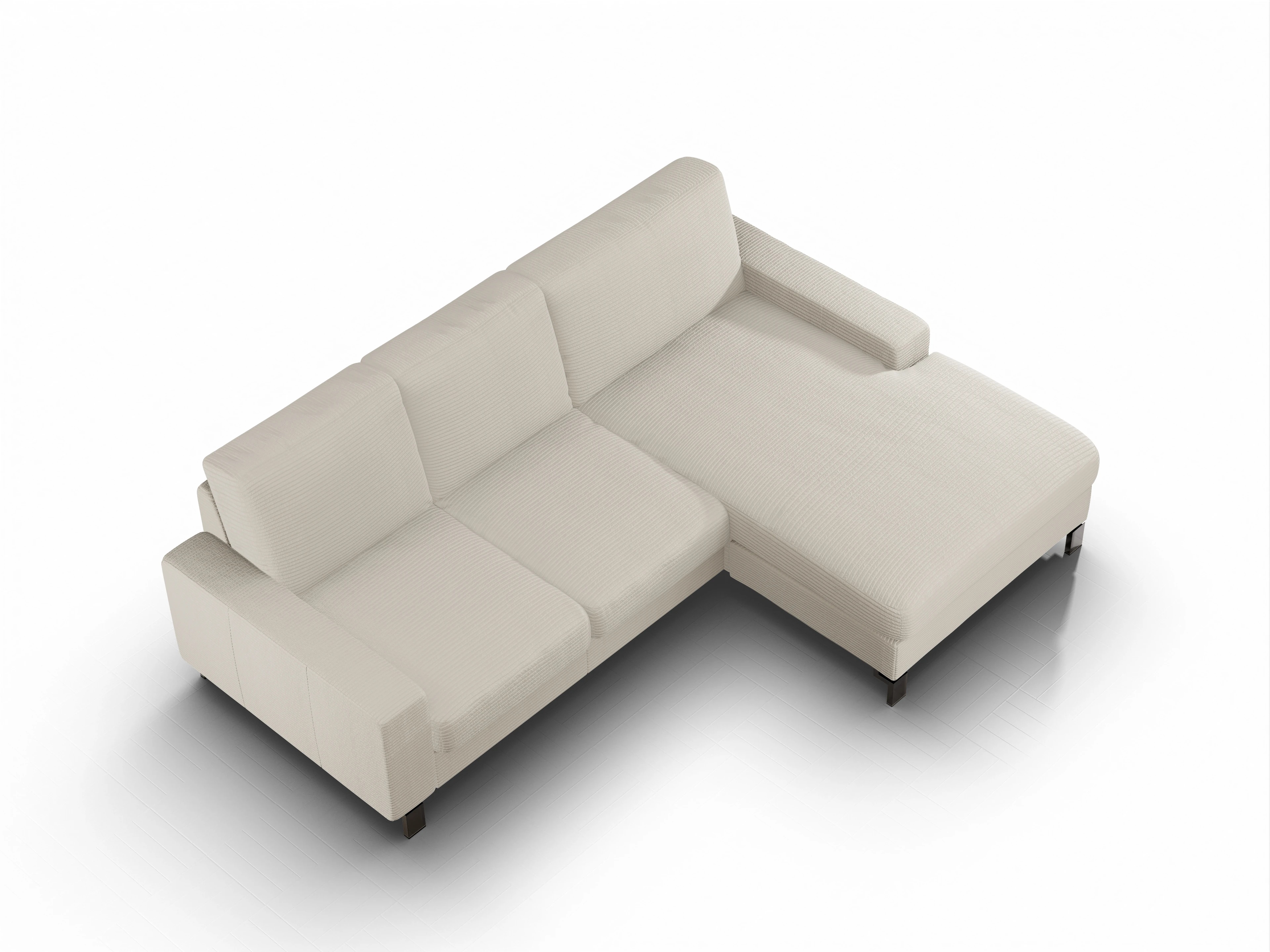 Ansicht des Produktes Casco 2.0 Ecksofa rechts Abschluss offen in Stoff Beige