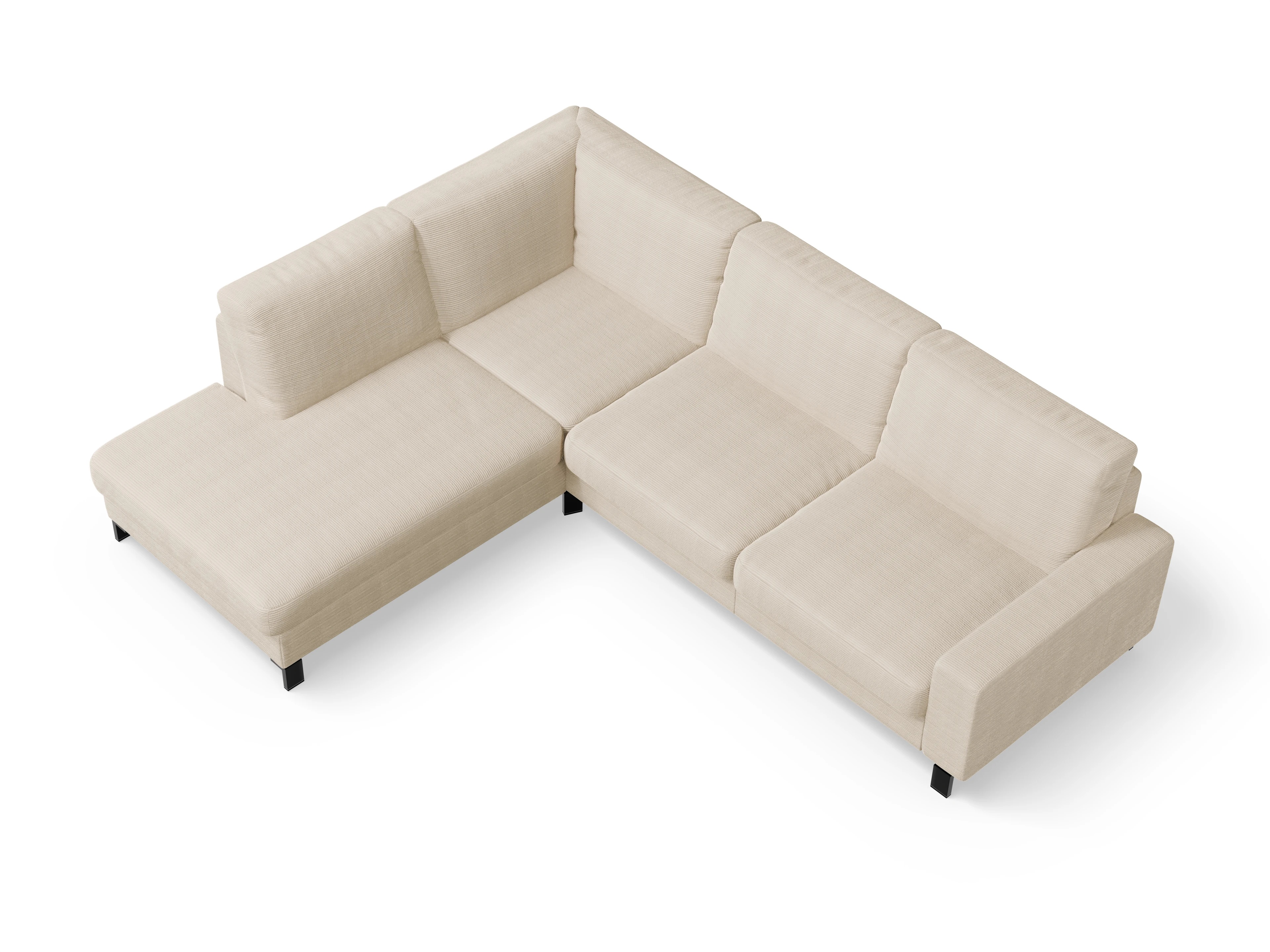 Ansicht des Produktes Casco 2.0 Ecksofa links Abschluss offen in Stoff Weiss