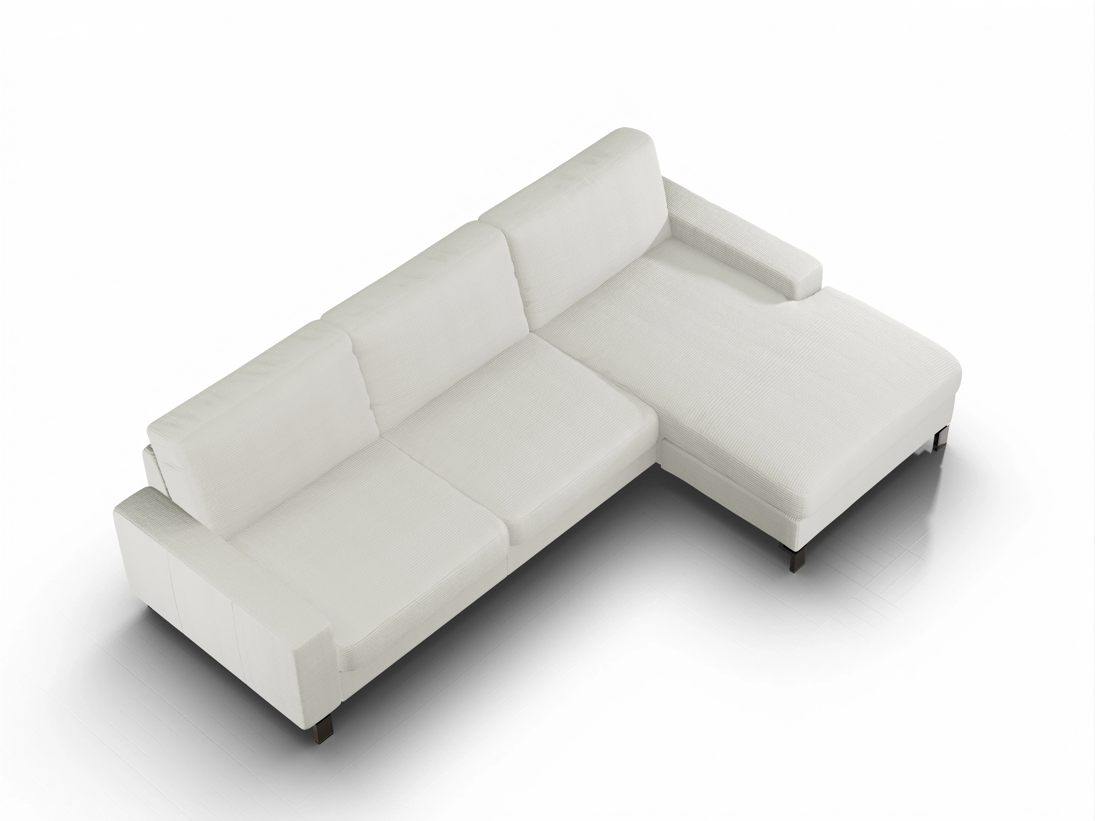 Ansicht des Produktes Casco 2.0 Ecksofa rechts Abschluss offen in Stoff Weiss
