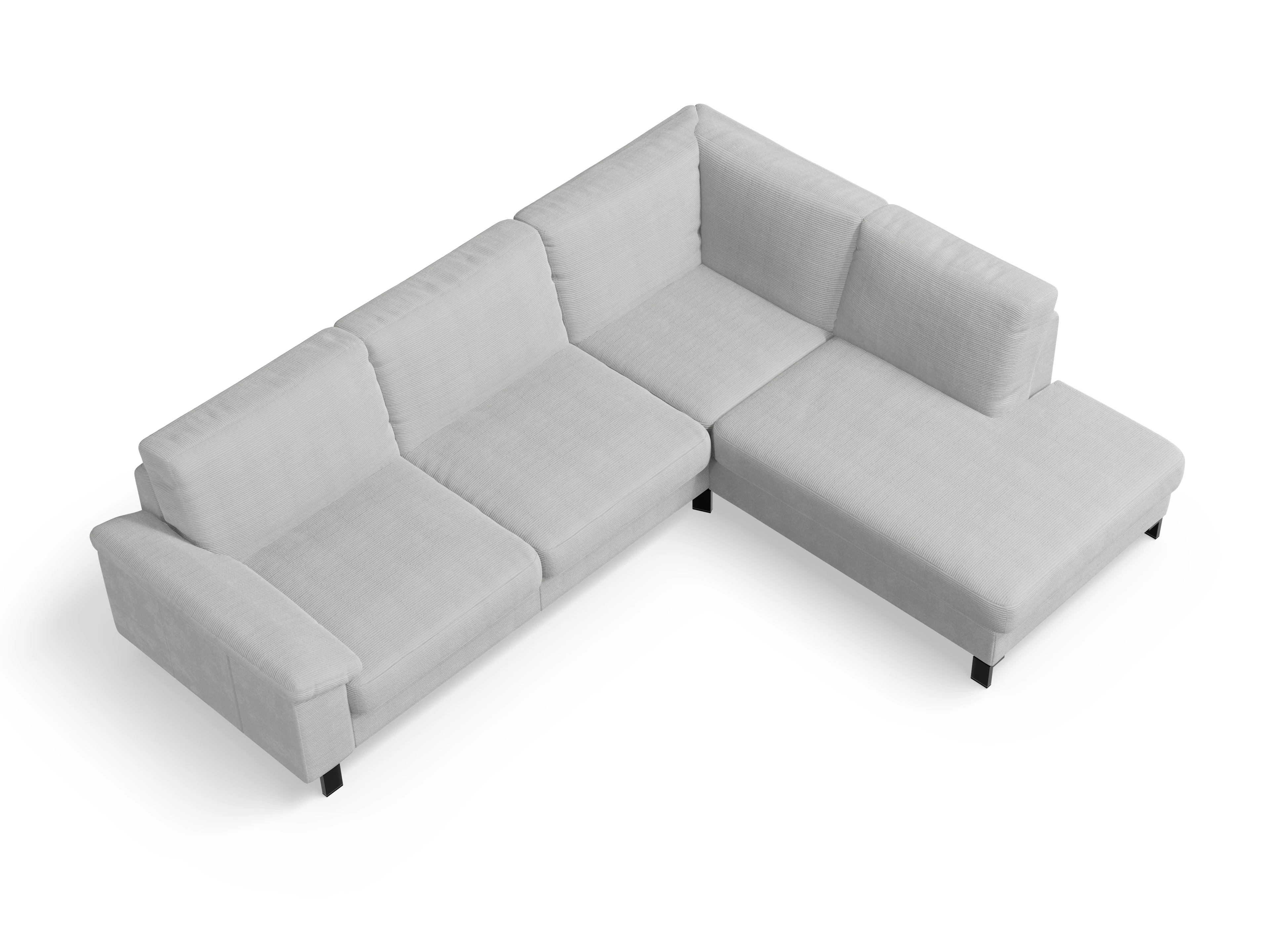 Ansicht des Produktes Casco 2.0 Ecksofa rechts Abschluss offen in Stoff Grau