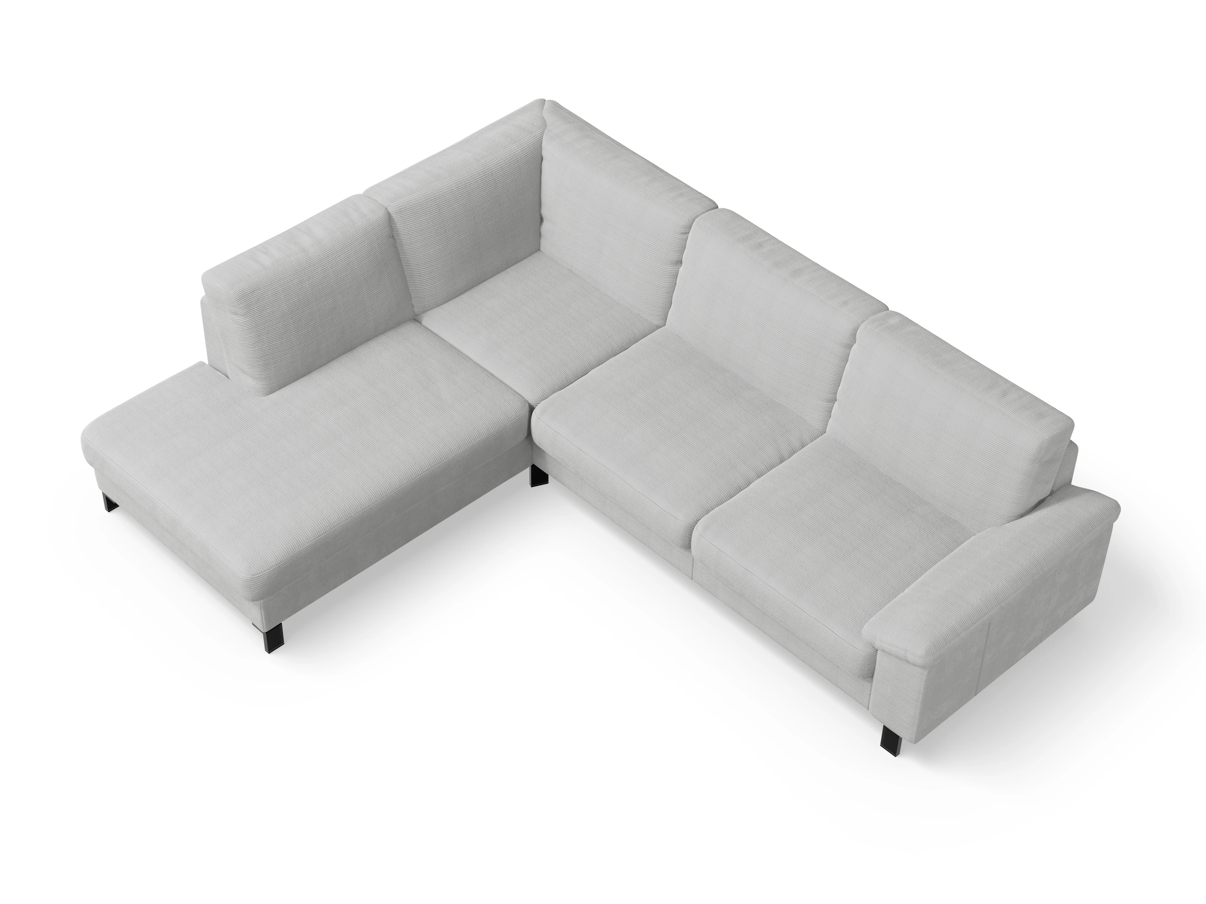 Ansicht des Produktes Casco 2.0 Ecksofa links Abschluss offen in Stoff Grau