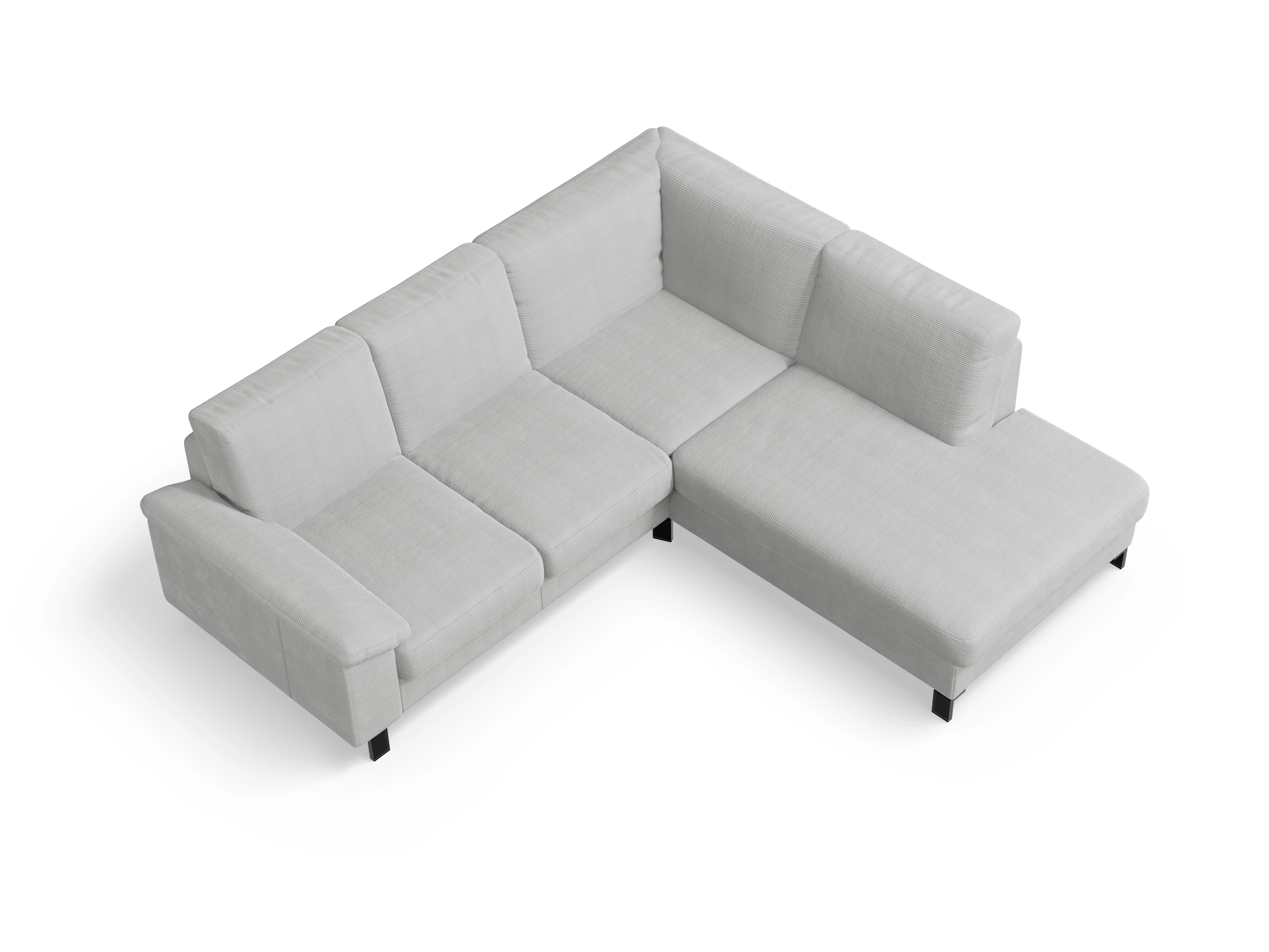 Ansicht des Produktes Casco 2.0 Ecksofa rechts Abschluss offen in Stoff Grau