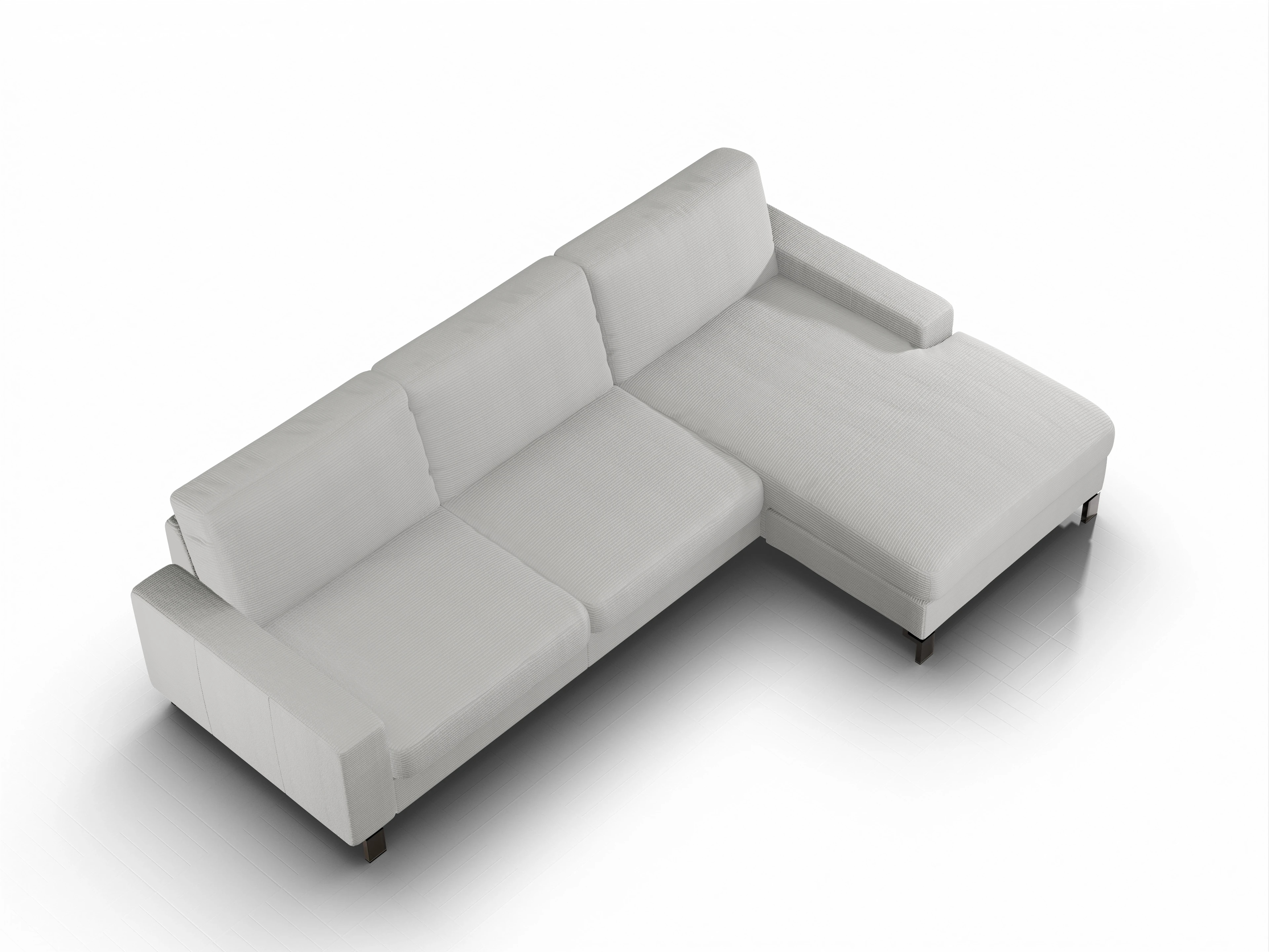 Ansicht des Produktes Casco 2.0 Ecksofa rechts Abschluss offen in Stoff Grau