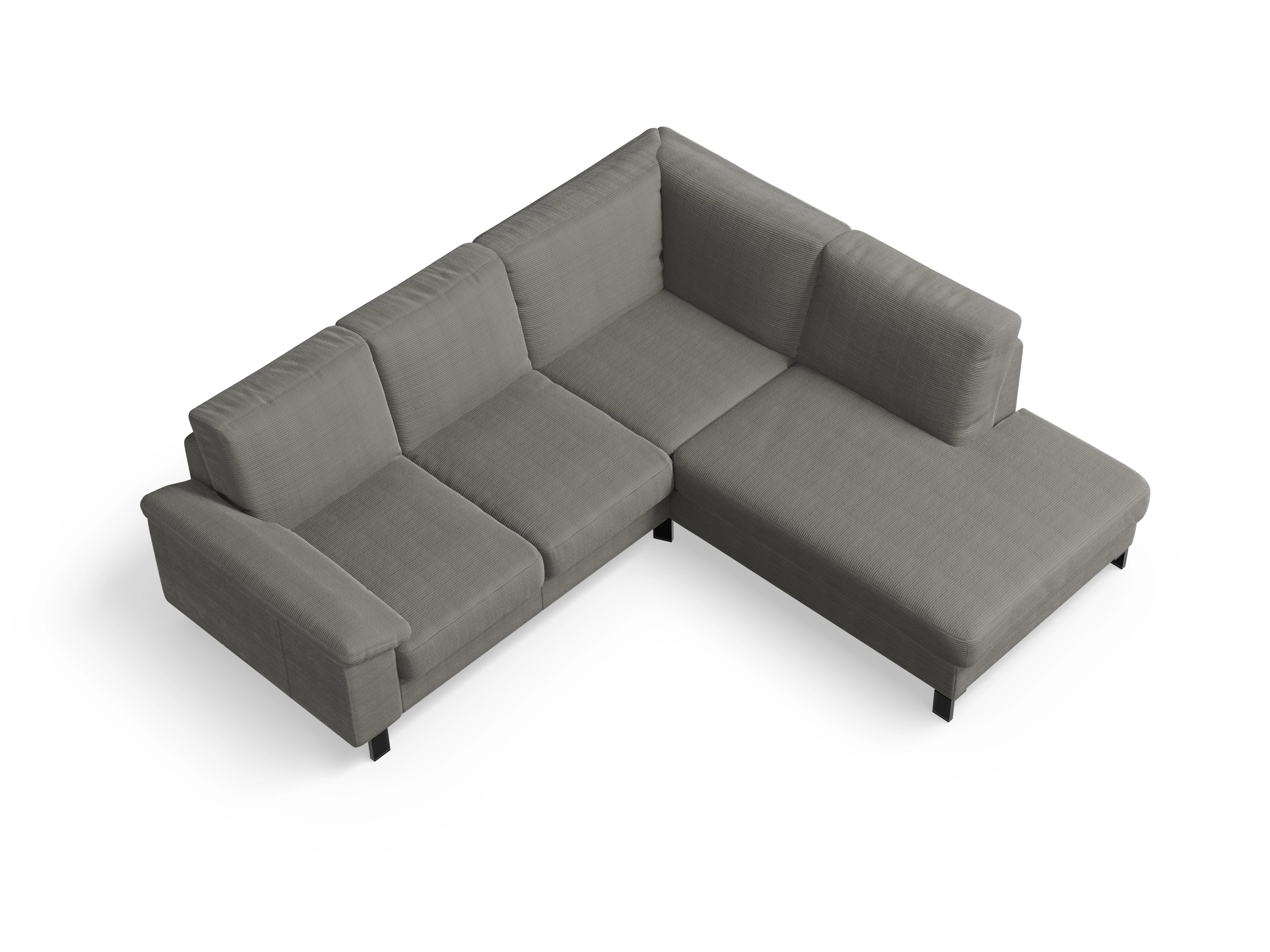 Ansicht des Produktes Casco 2.0 Ecksofa rechts Abschluss offen in Stoff Grau
