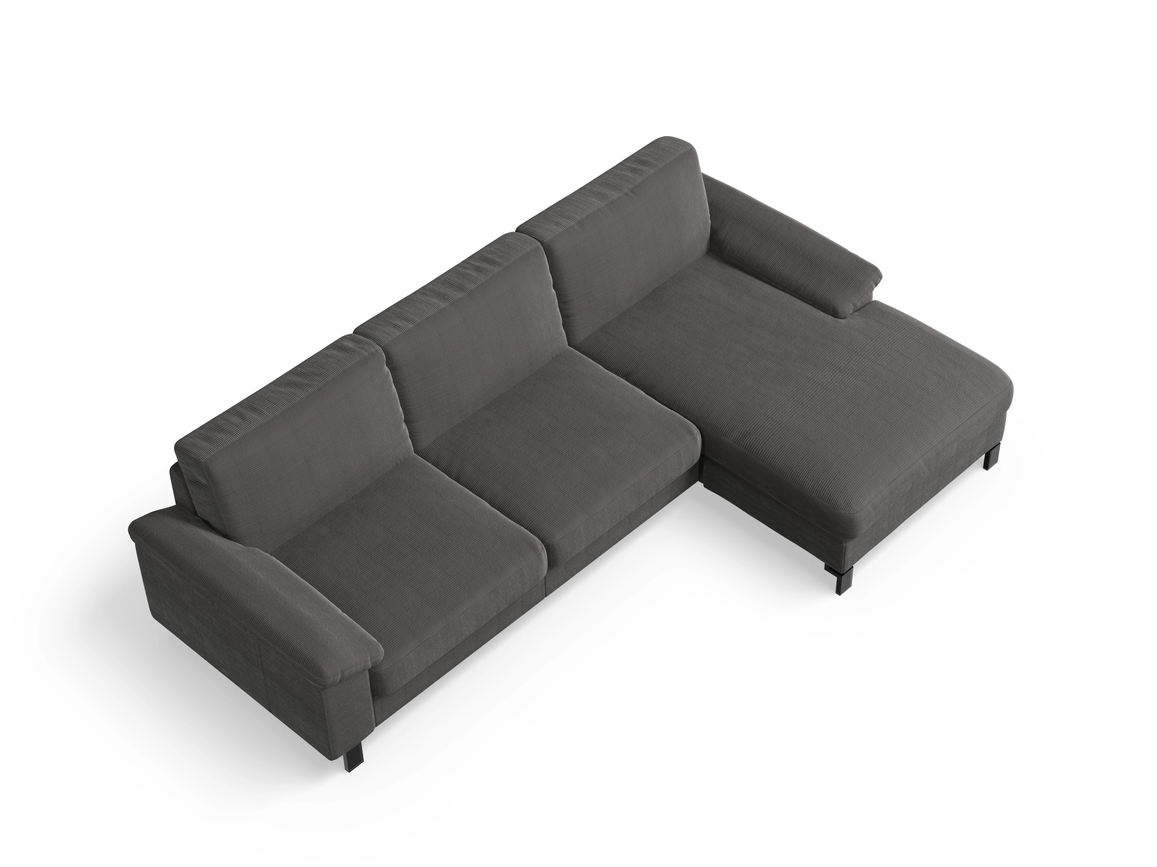 Casco Ecksofa LO Large R Ansicht des Produktes Casco 2.0 Ecksofa rechts Abschluss offen in Stoff Grau