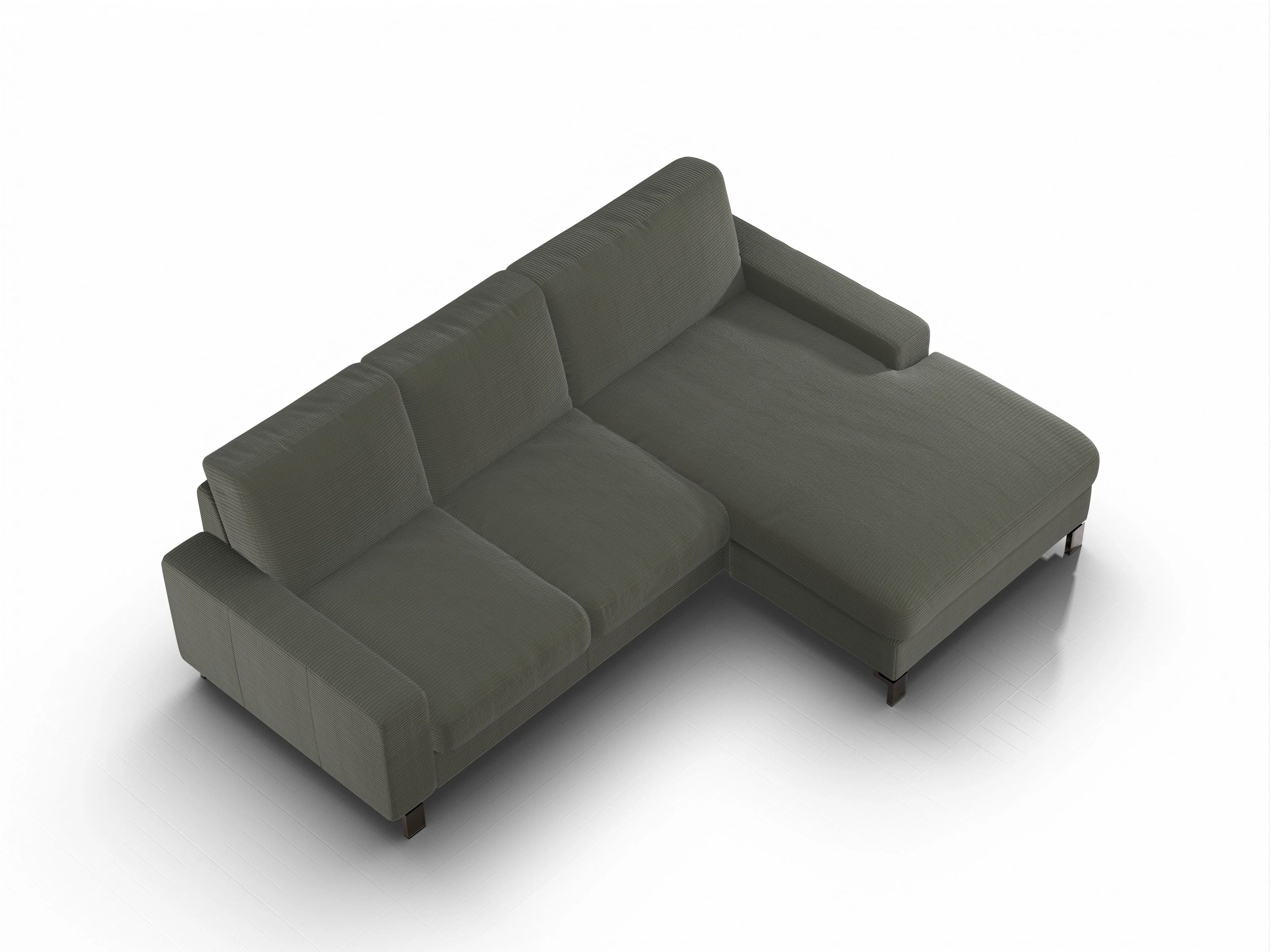 Ansicht des Produktes Casco 2.0 Ecksofa rechts Abschluss offen in Stoff Grün