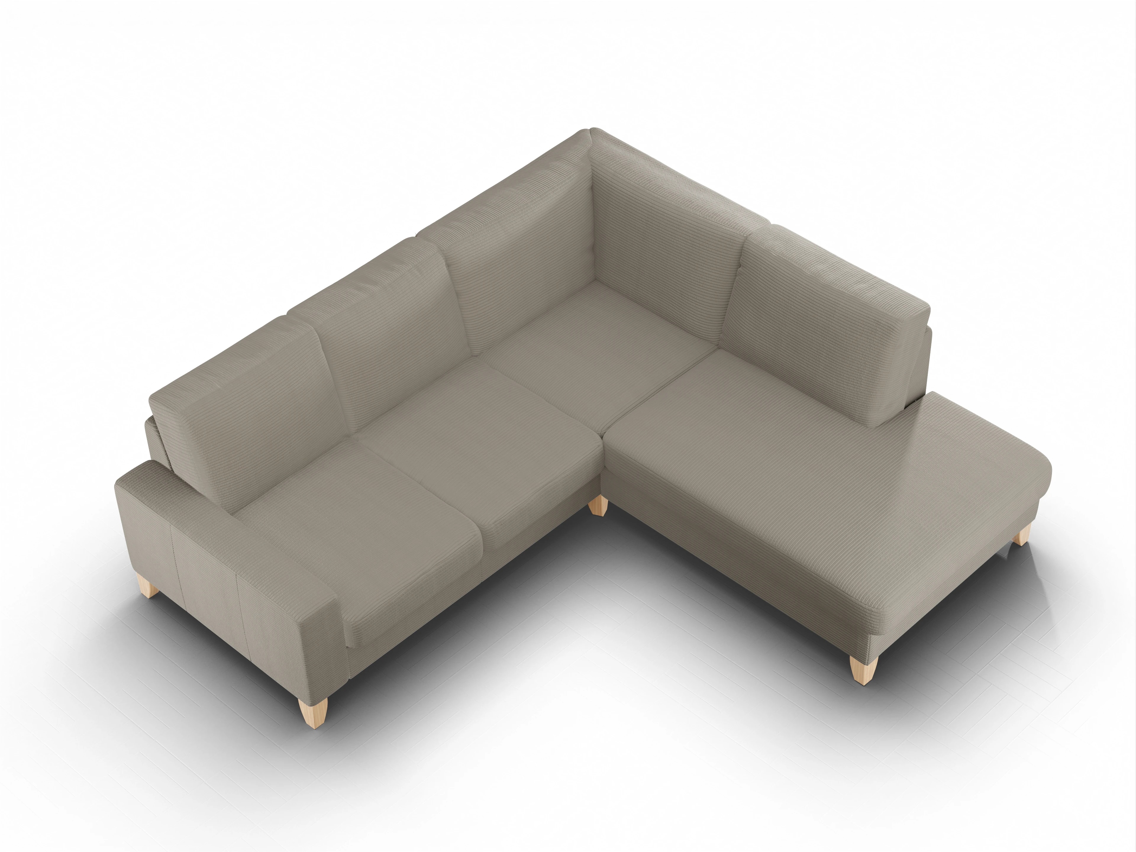 Ansicht des Produktes Casco 2.0 Ecksofa rechts Abschluss offen in Stoff Braun