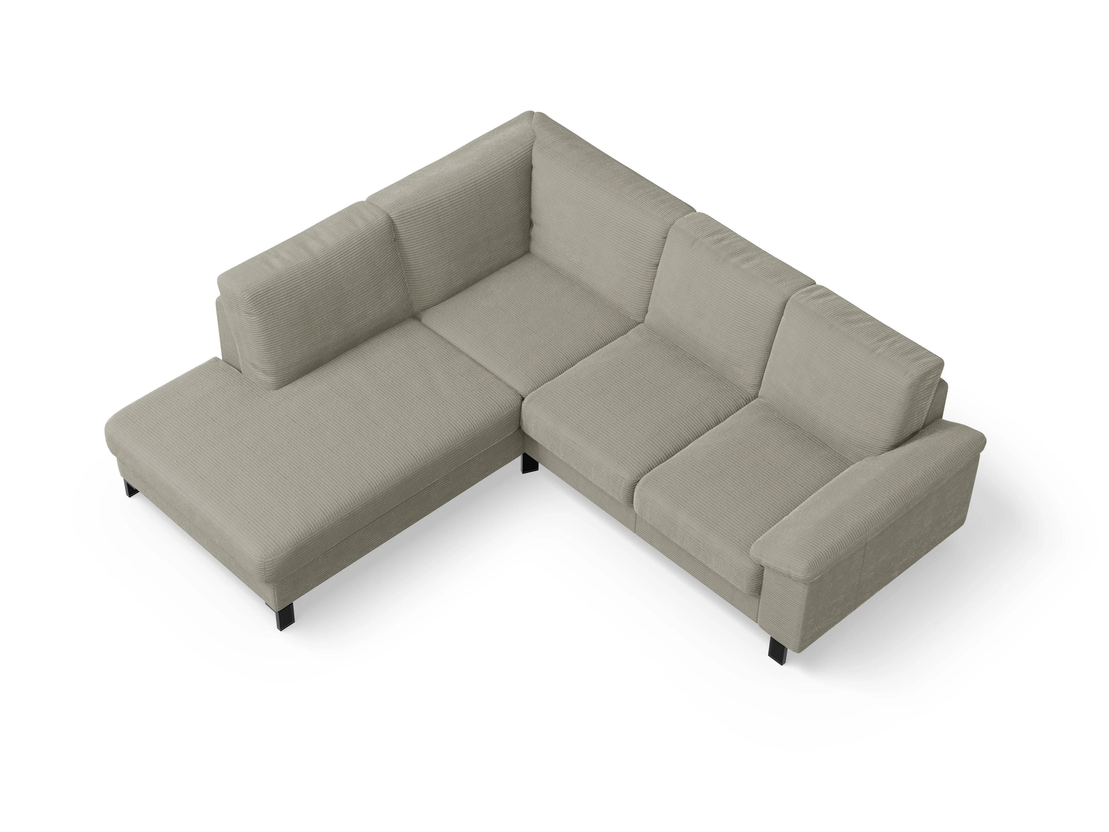 Ansicht des Produktes Casco 2.0 Ecksofa links Abschluss offen in Stoff Braun