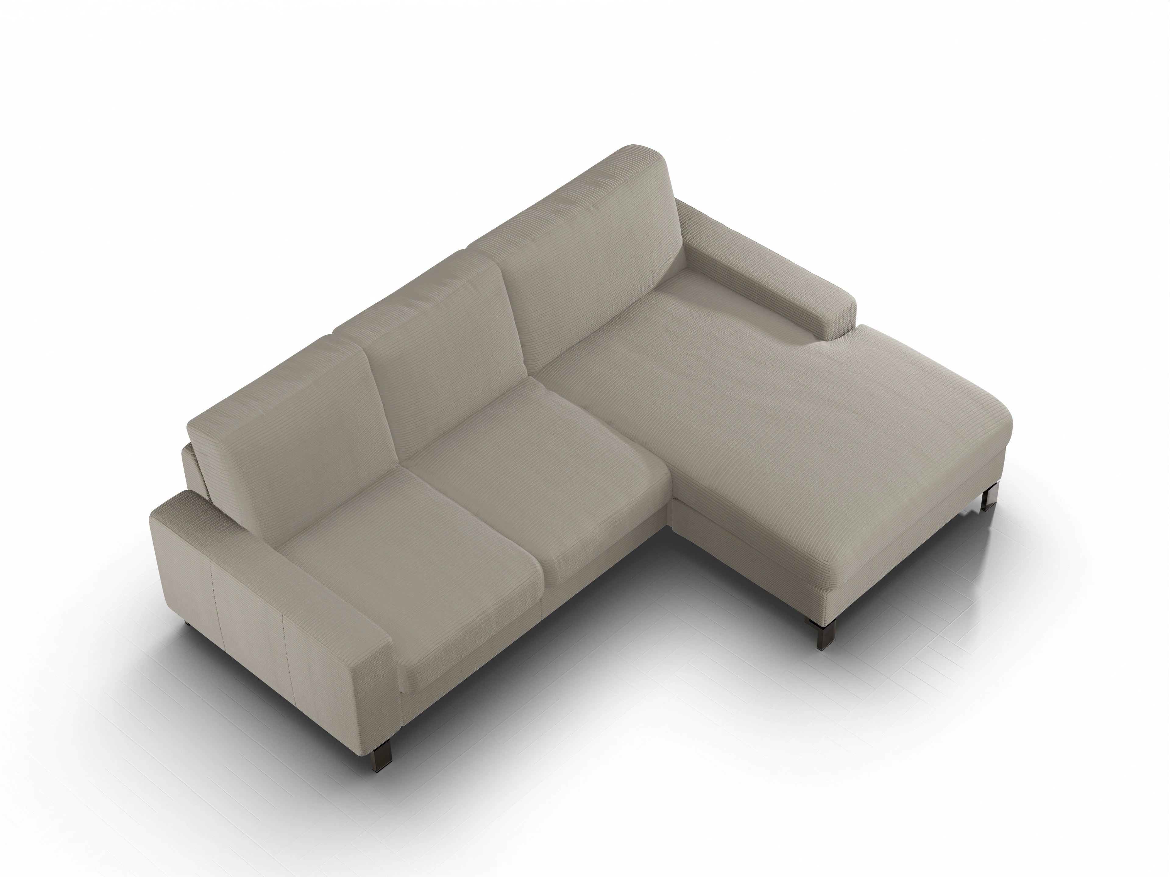 Ansicht des Produktes Casco 2.0 Ecksofa rechts Abschluss offen in Stoff Braun