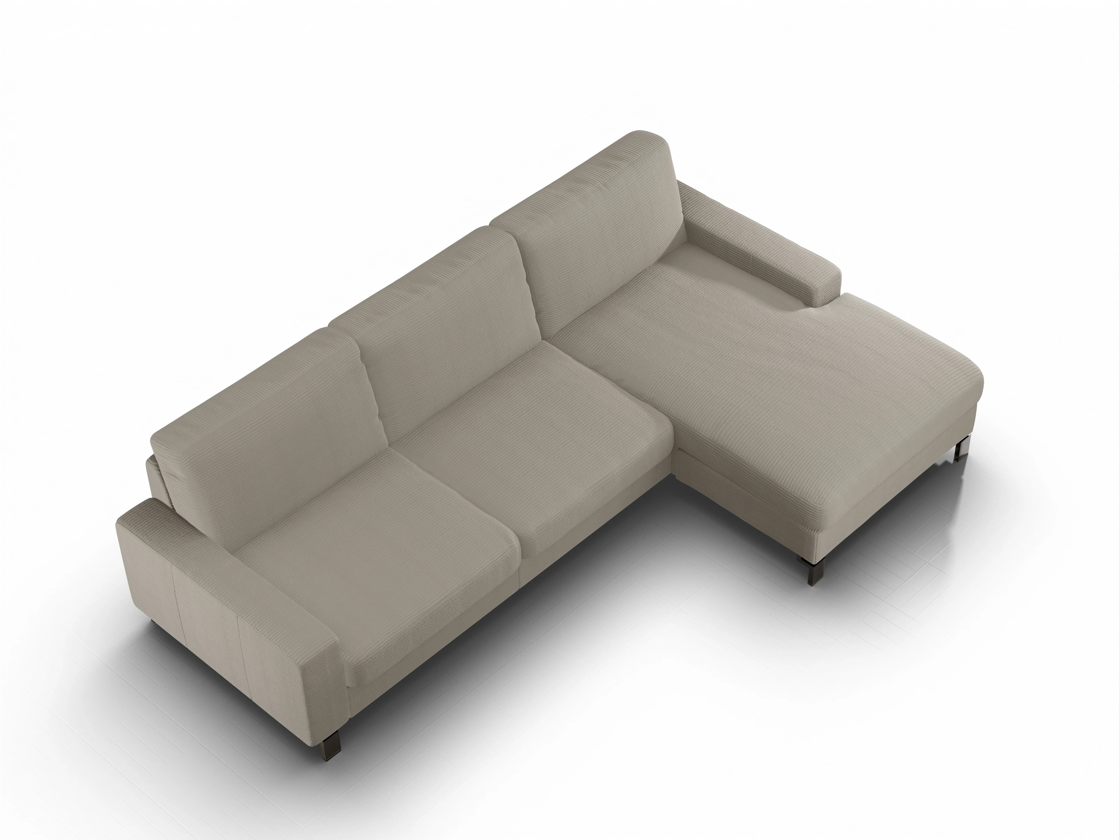 Ansicht des Produktes Casco 2.0 Ecksofa rechts Abschluss offen in Stoff Braun