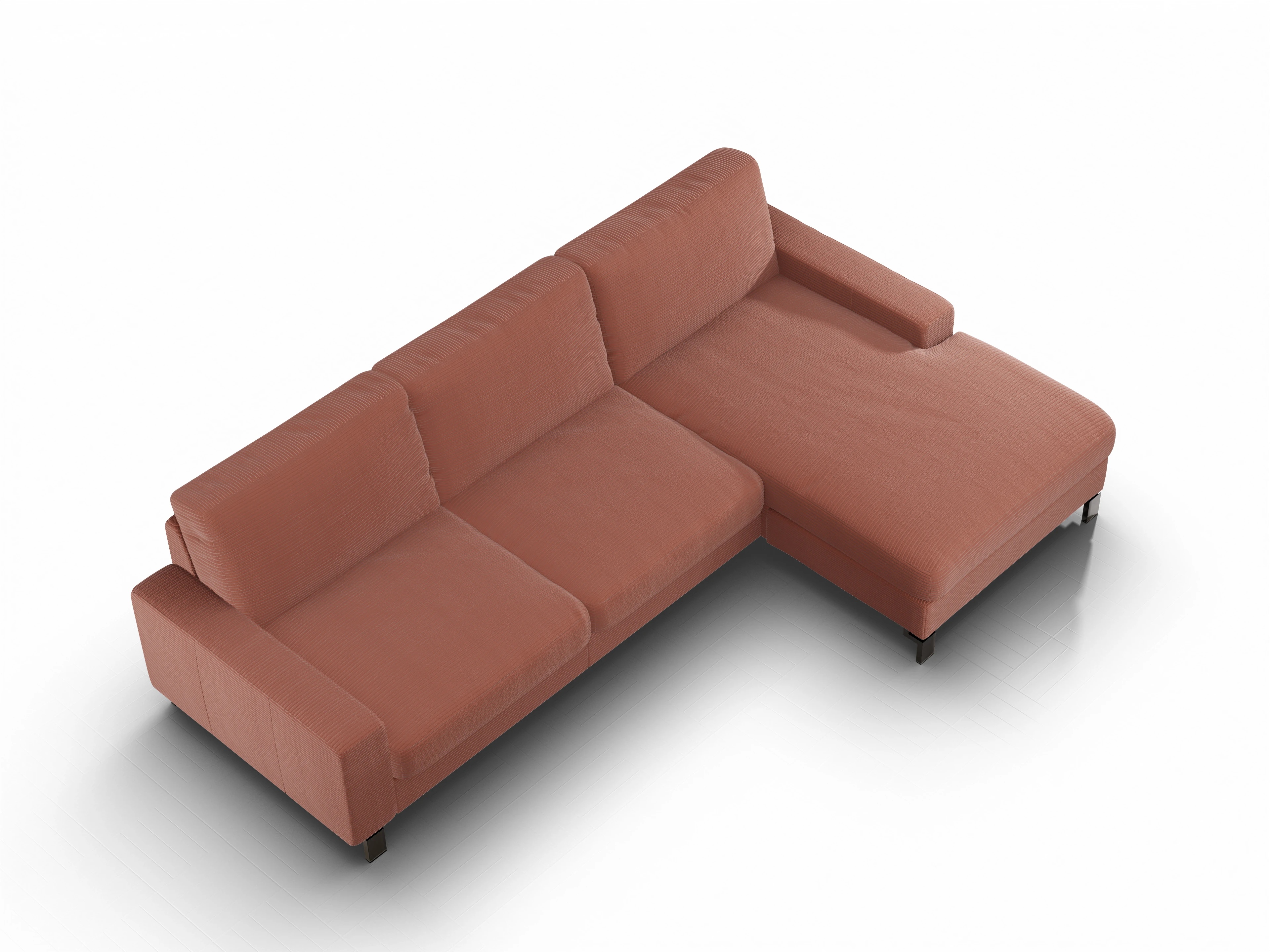 Ansicht des Produktes Casco 2.0 Ecksofa rechts Abschluss offen in Stoff Braun