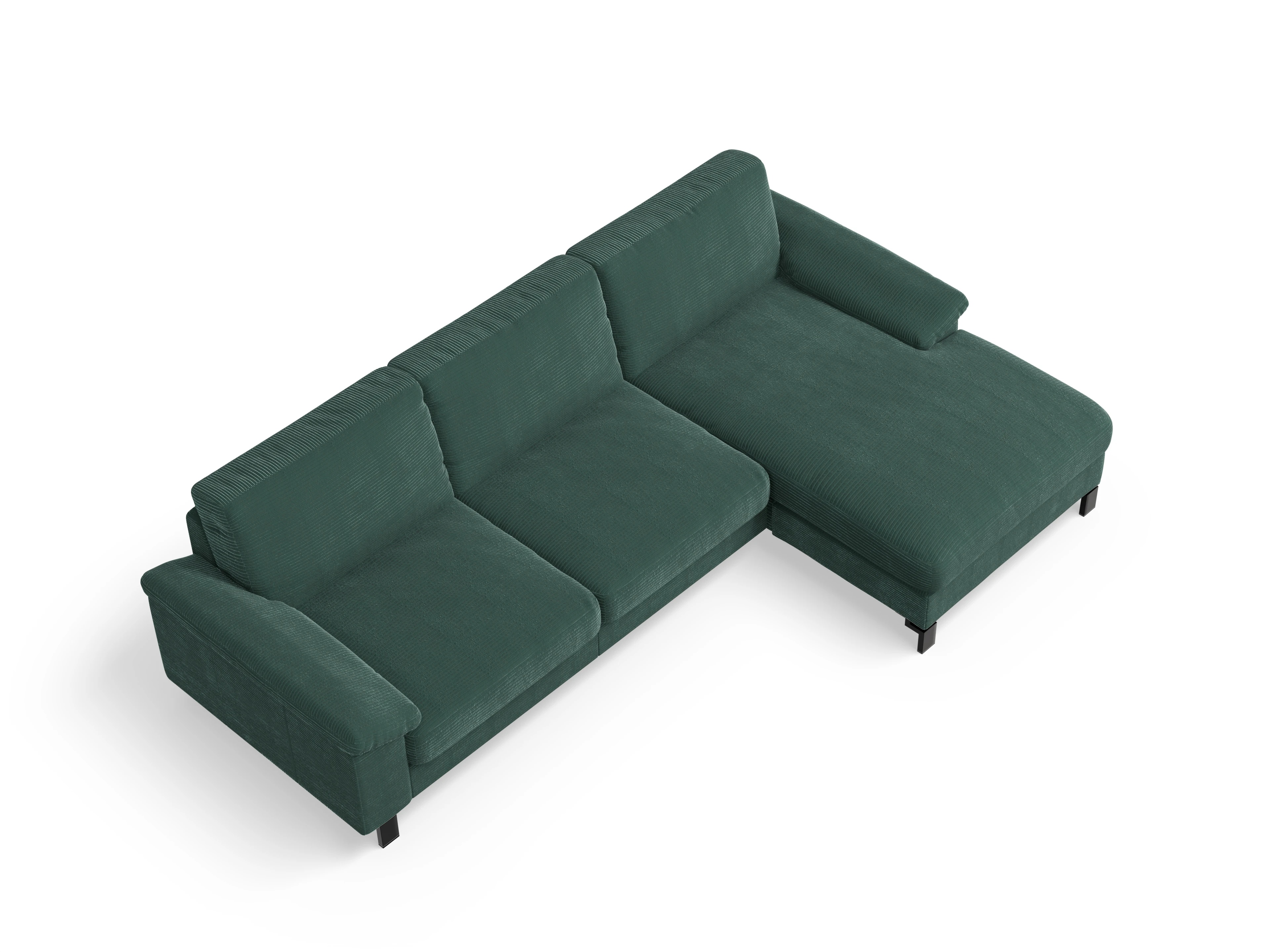 Casco Ecksofa LO Large R Ansicht des Produktes Casco 2.0 Ecksofa rechts Abschluss offen in Stoff Grün