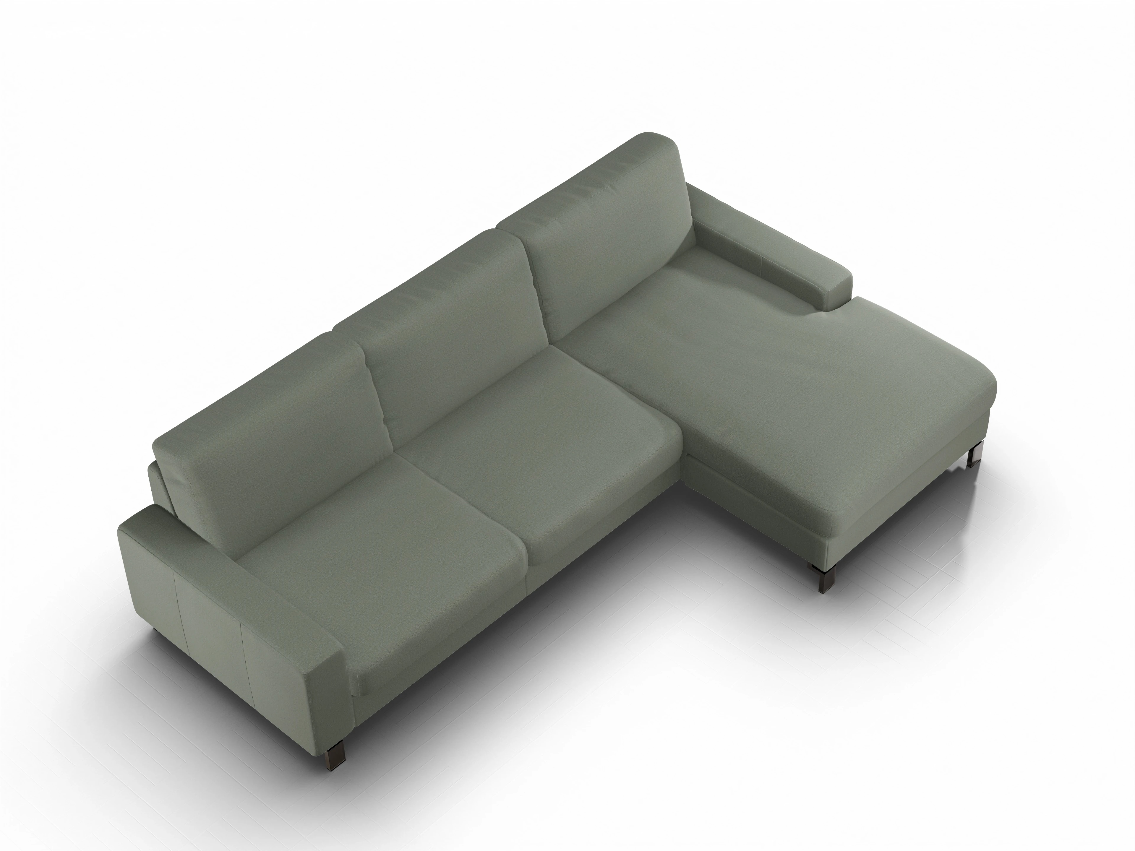 Ansicht des Produktes Casco 2.0 Ecksofa rechts Abschluss offen in Stoff Grün