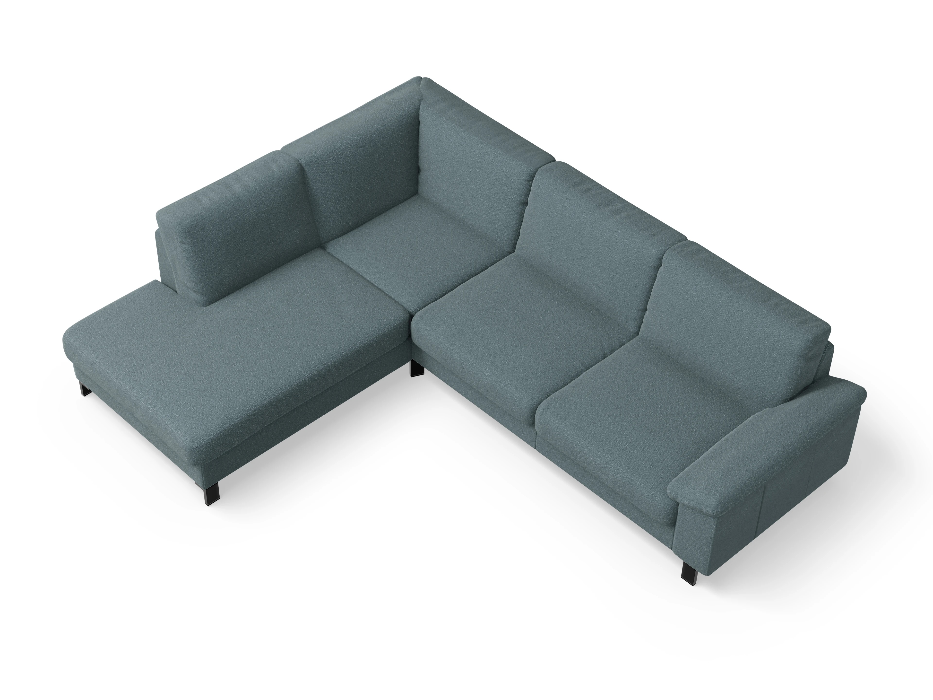 Casco Ecksofa UM Large L Ansicht des Produktes Casco 2.0 Ecksofa links Abschluss offen in Stoff Grün