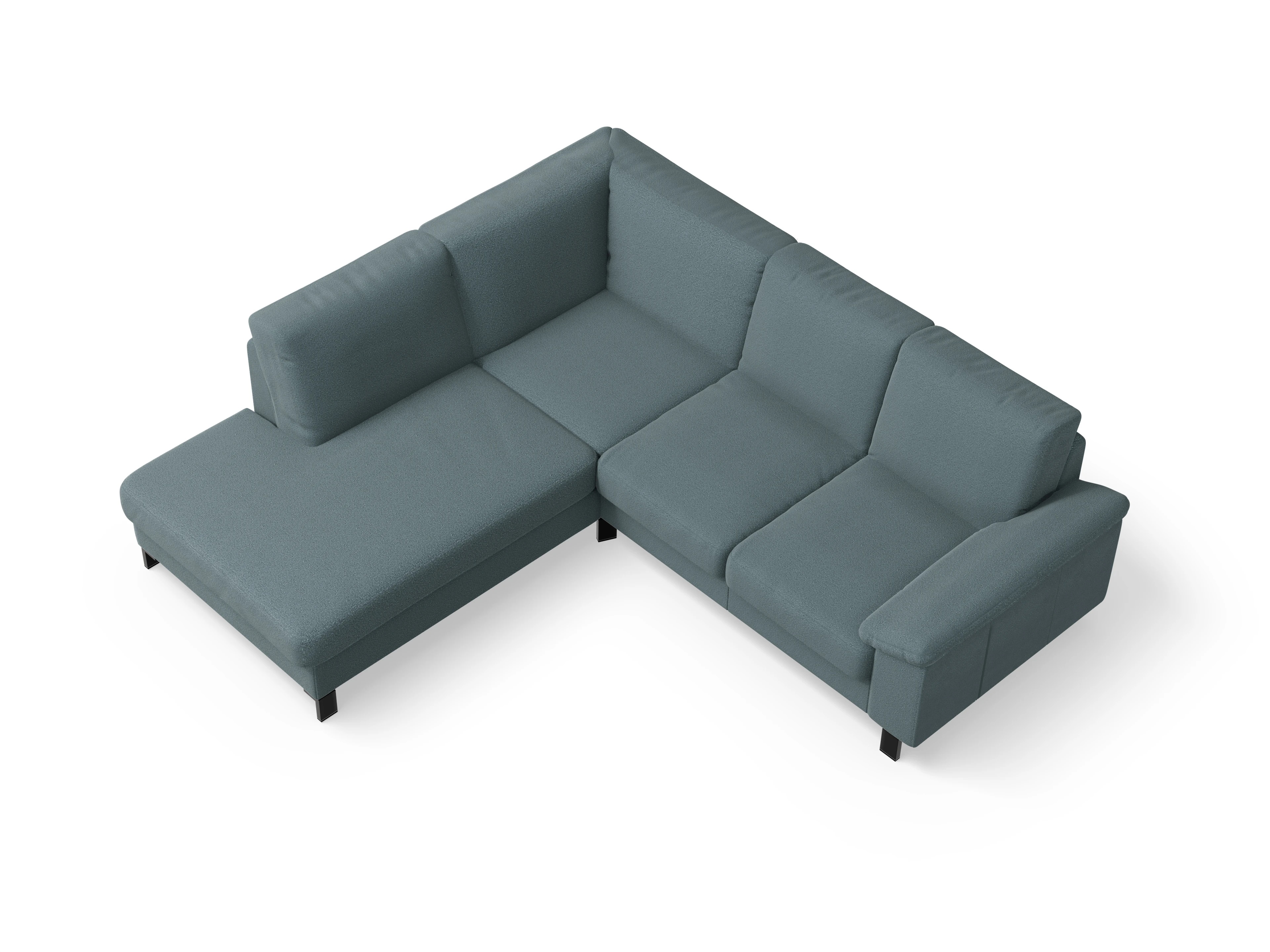 Ansicht des Produktes Casco 2.0 Ecksofa links Abschluss offen in Stoff Grün