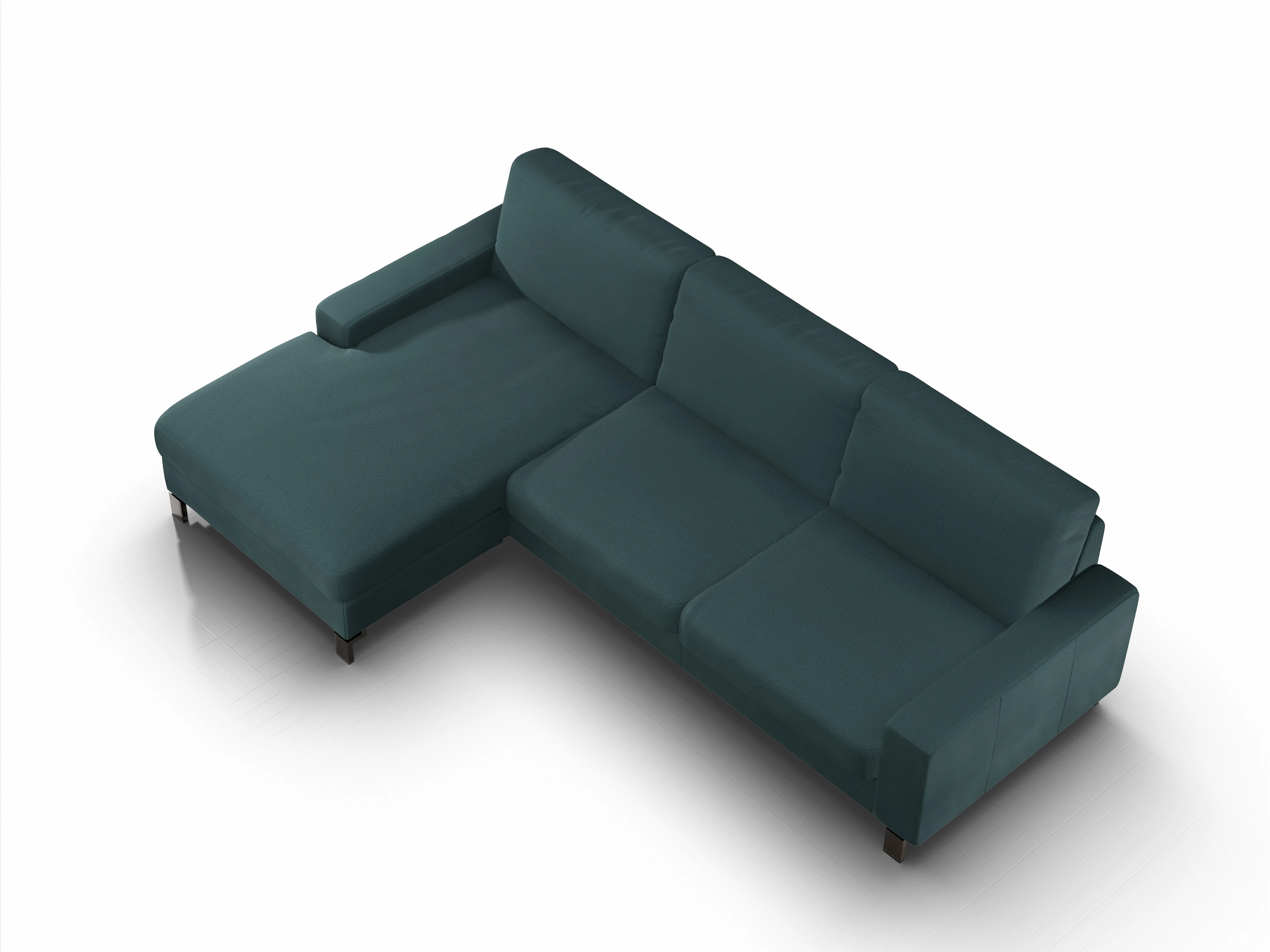 Ansicht des Produktes Casco 2.0 Ecksofa links Abschluss offen in Stoff Grün