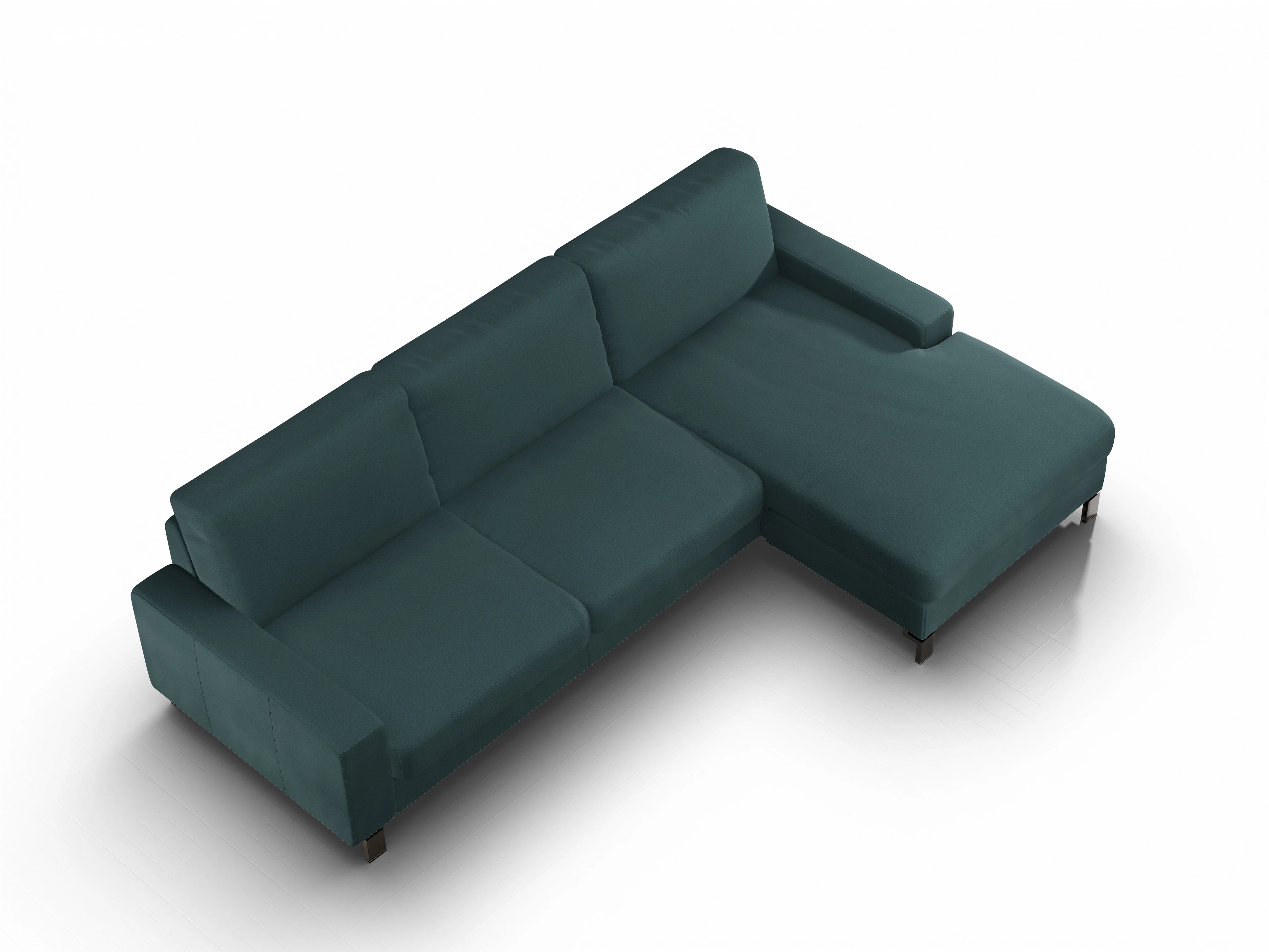 Ansicht des Produktes Casco 2.0 Ecksofa rechts Abschluss offen in Stoff Grün